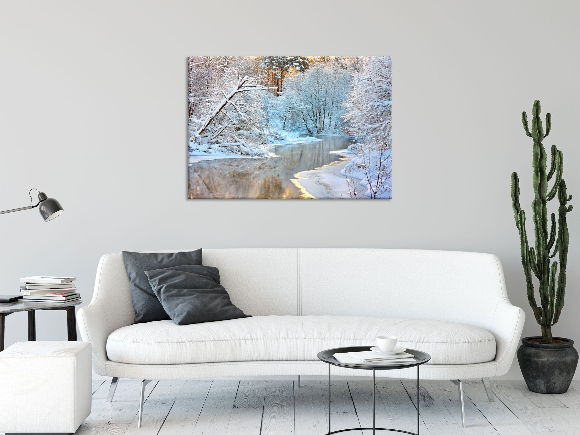 Atemberaubende Winterlandschaft, Glasbild