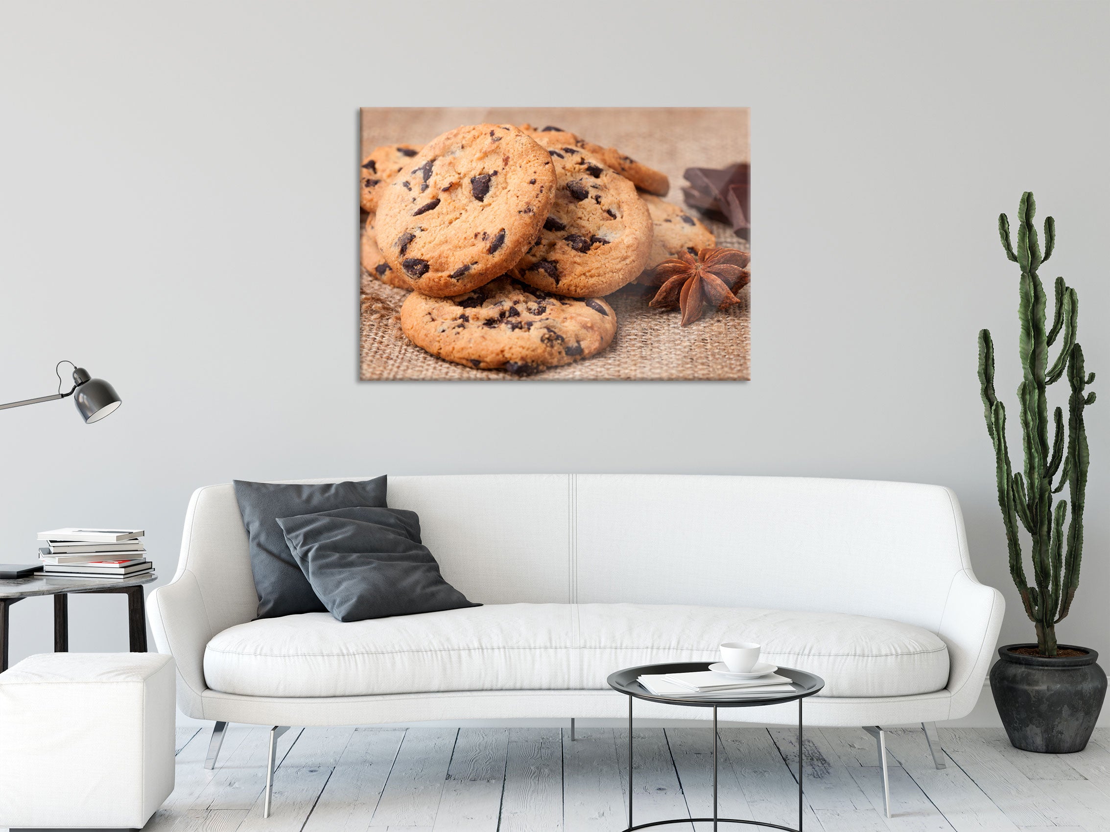 Cookies mit Schokostückchen, Glasbild