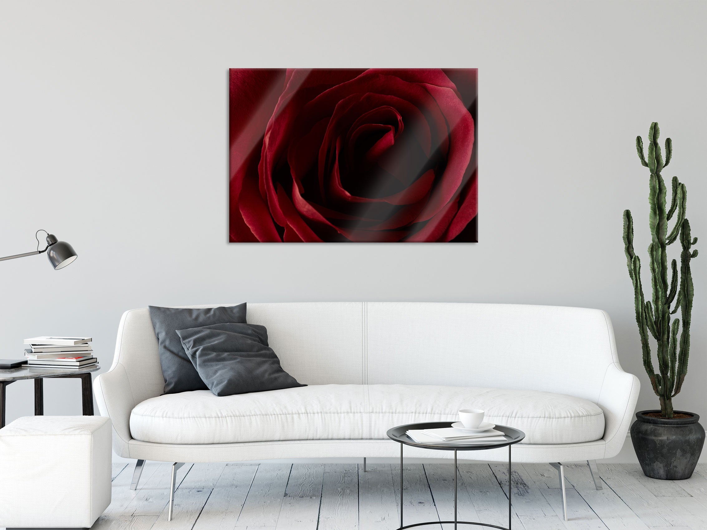 Rote Rose, Glasbild