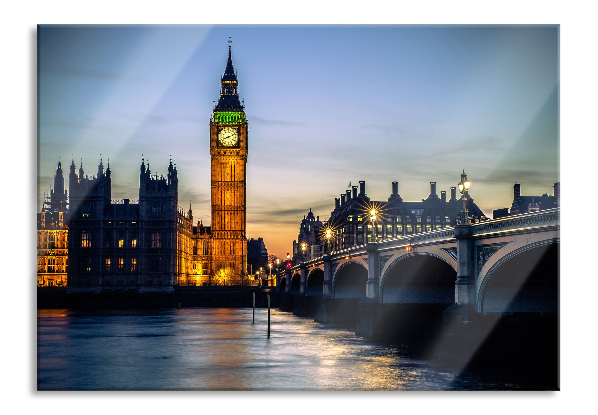 Big Ben bei Nacht, Glasbild