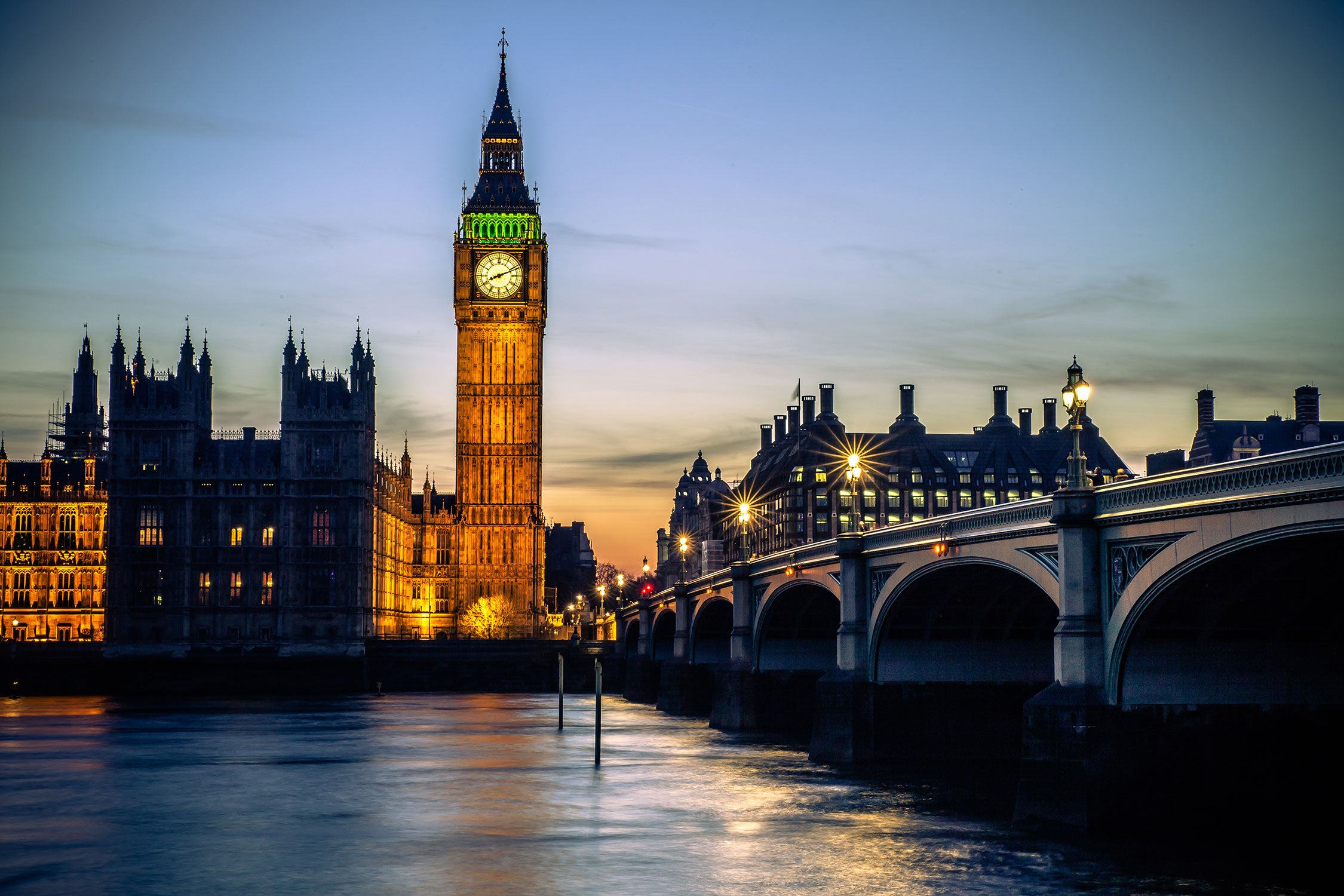 Big Ben bei Nacht, Glasbild