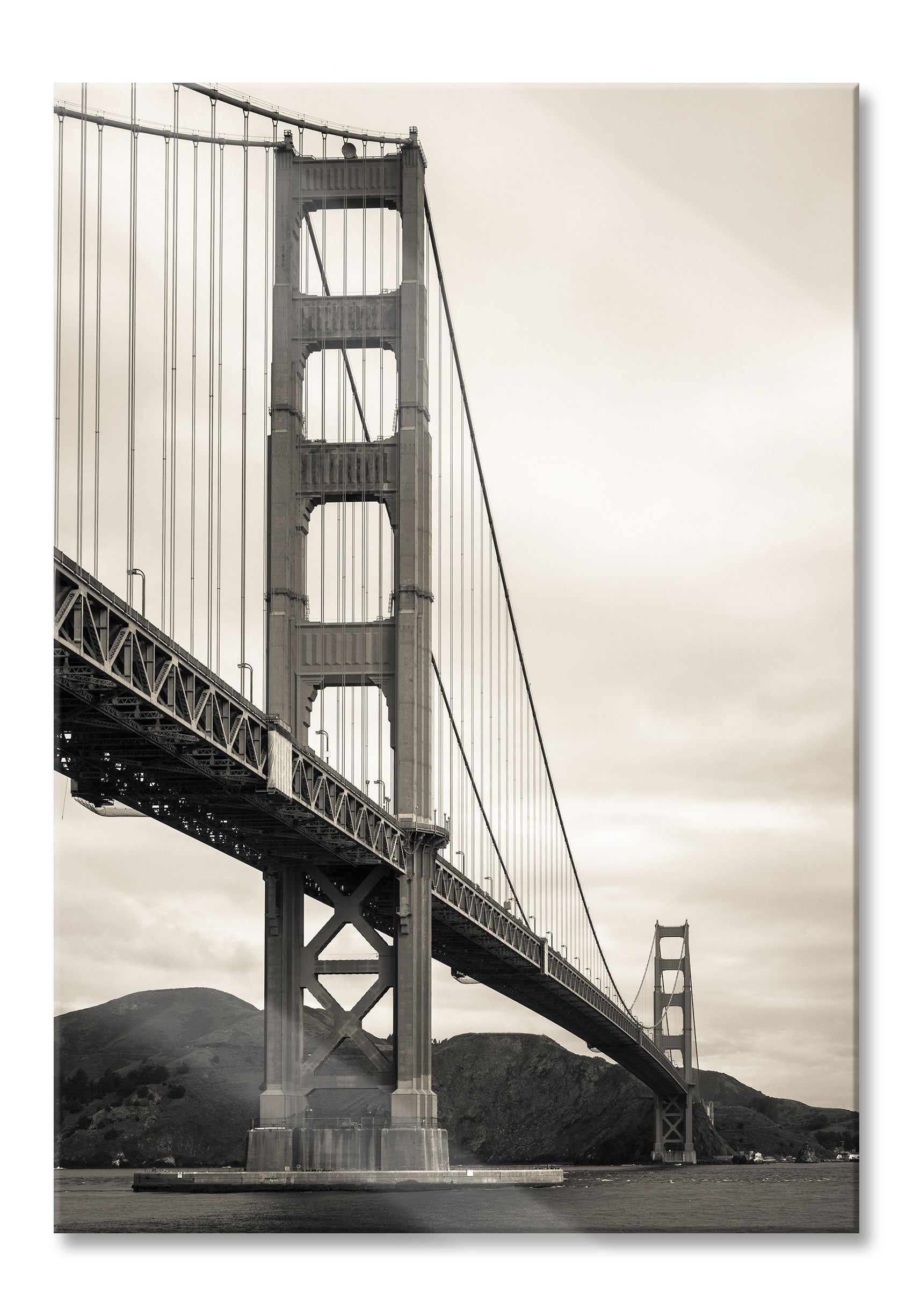 Blick auf Brücke in San Francisco, Glasbild