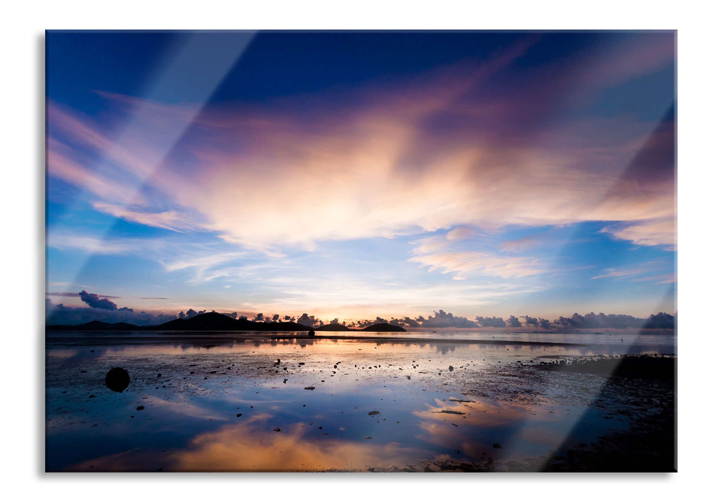 Wunderschöne Seelandschaft, Glasbild