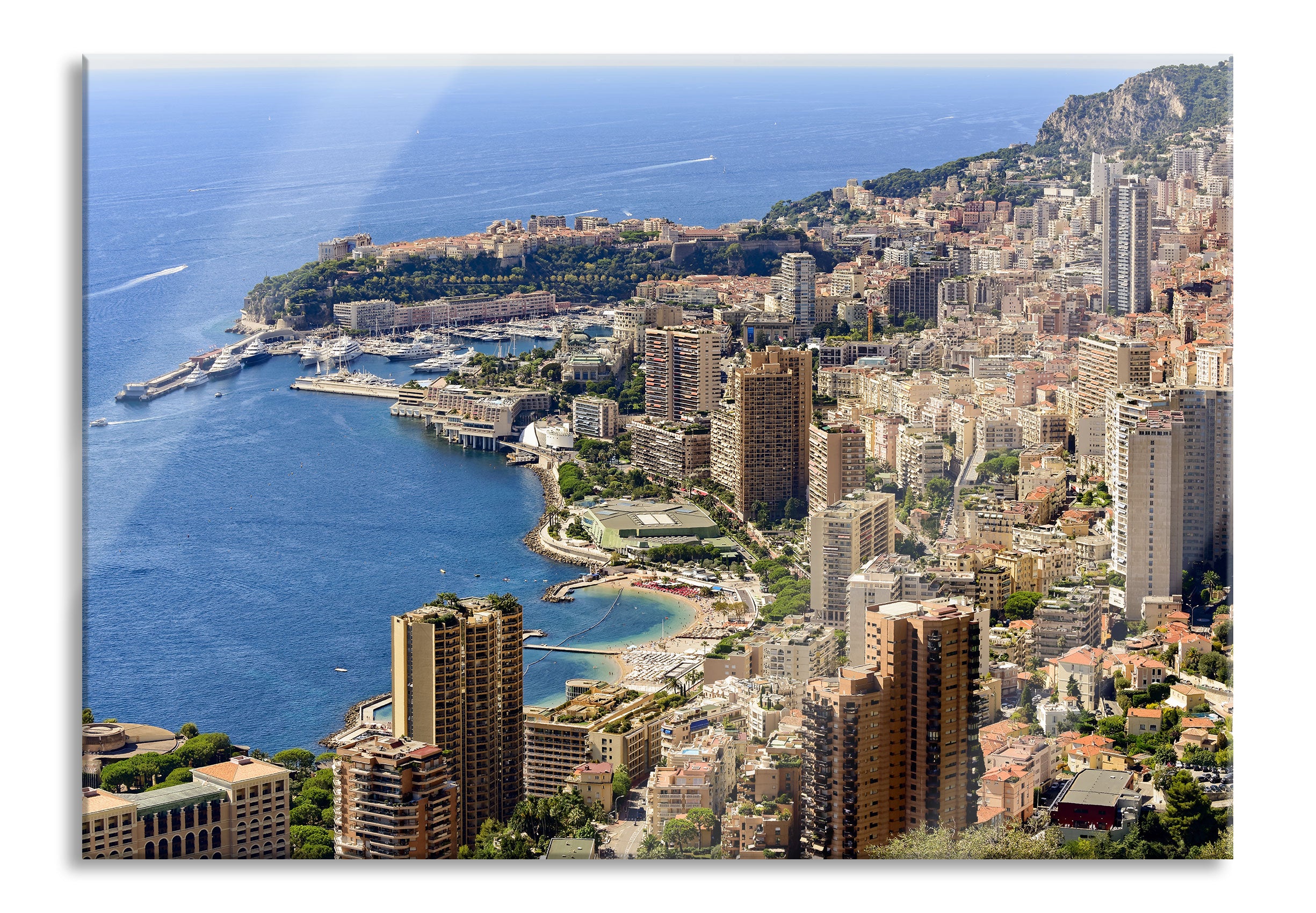 Blick auf das Monte Carlo, Glasbild