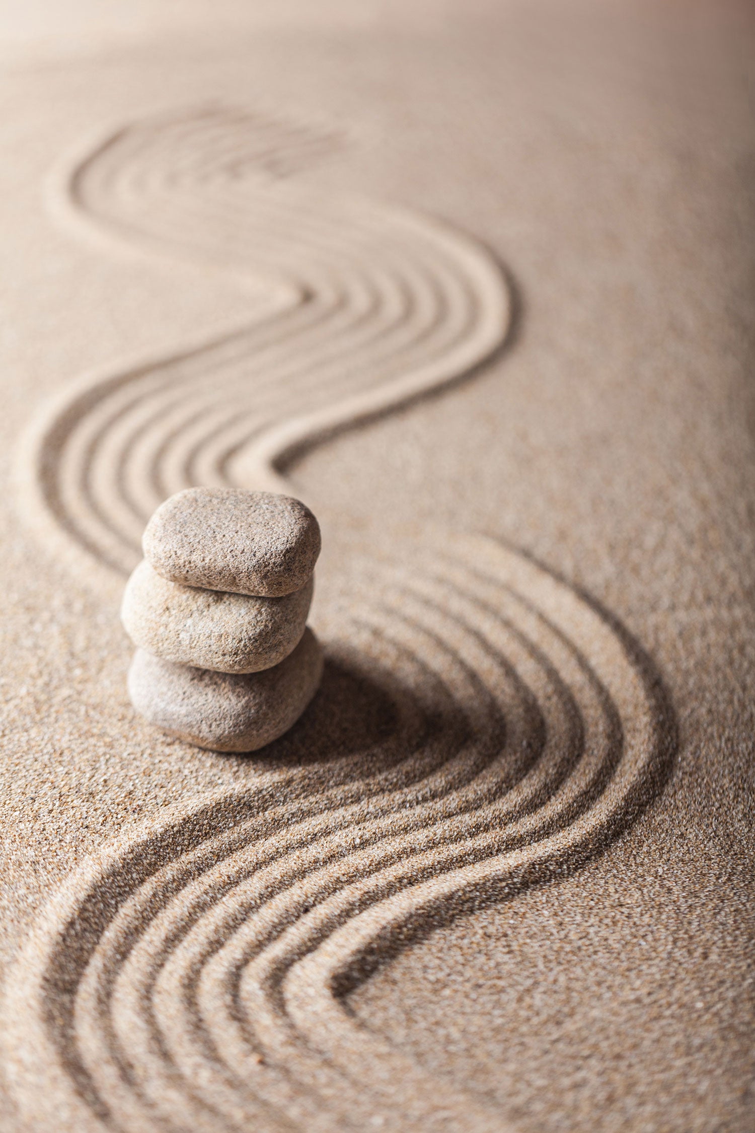 Wellenmuster im Sand, Glasbild