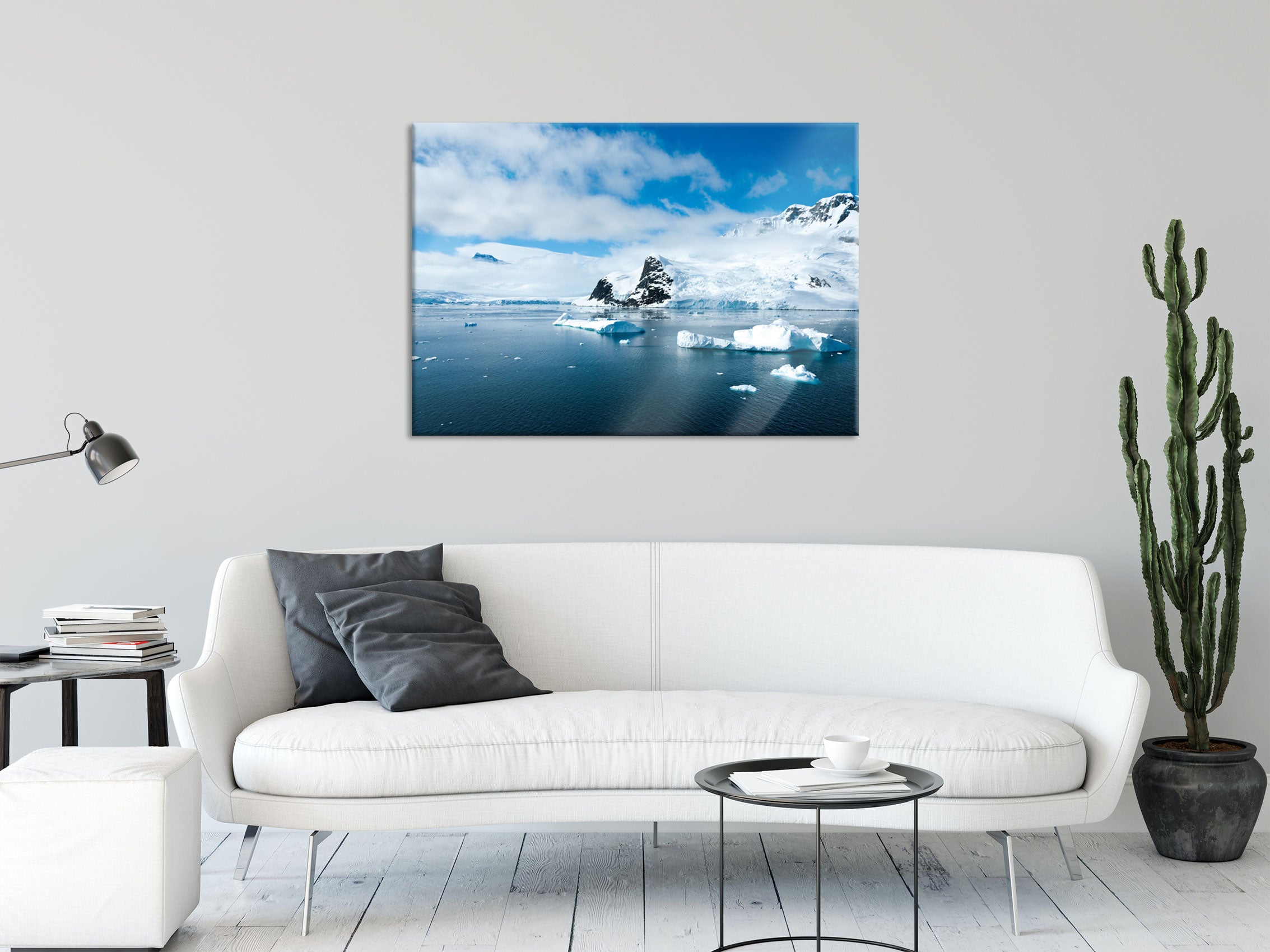 Winterlandschaft in der Antarktis, Glasbild