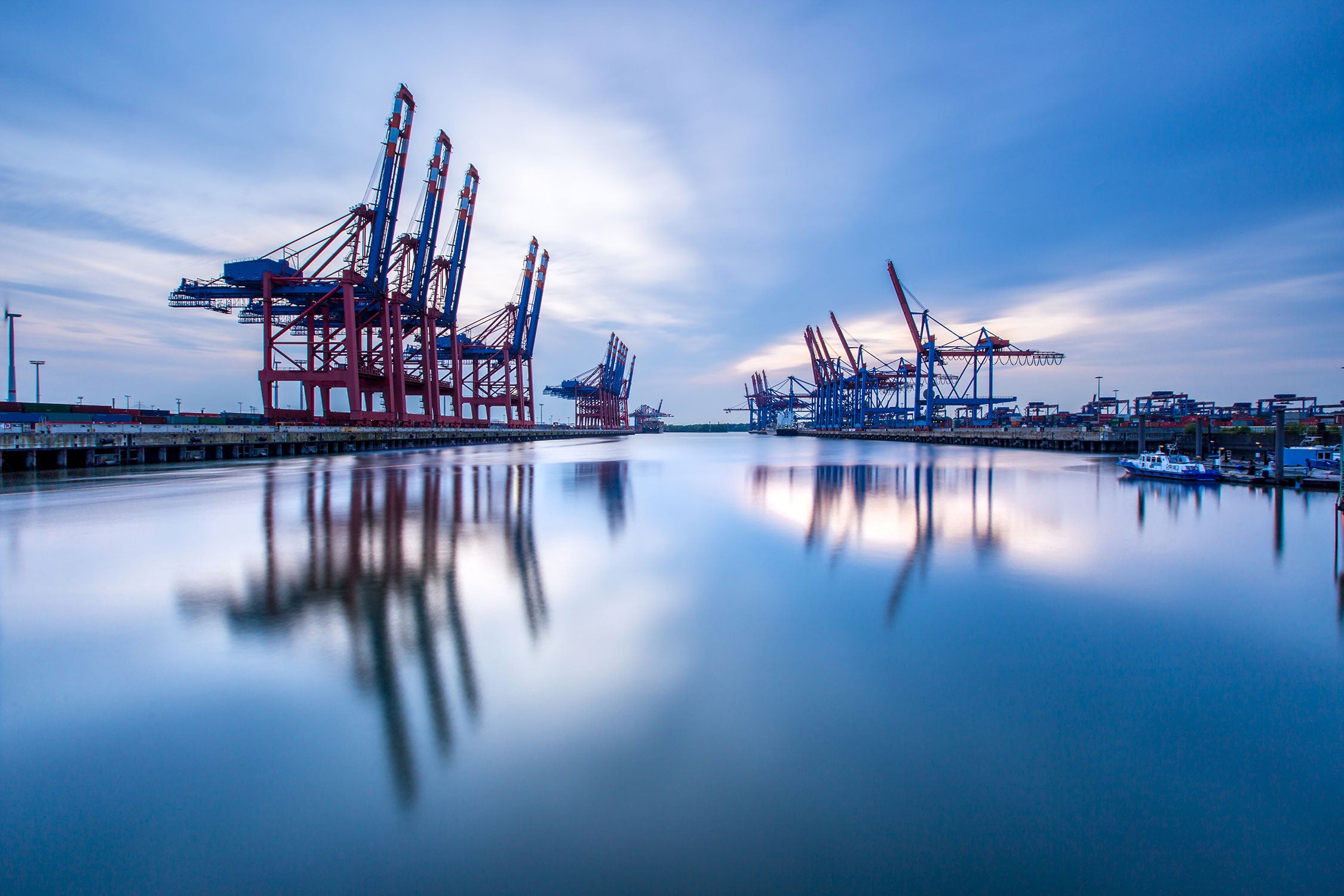 Hafen im Abendschein, Glasbild