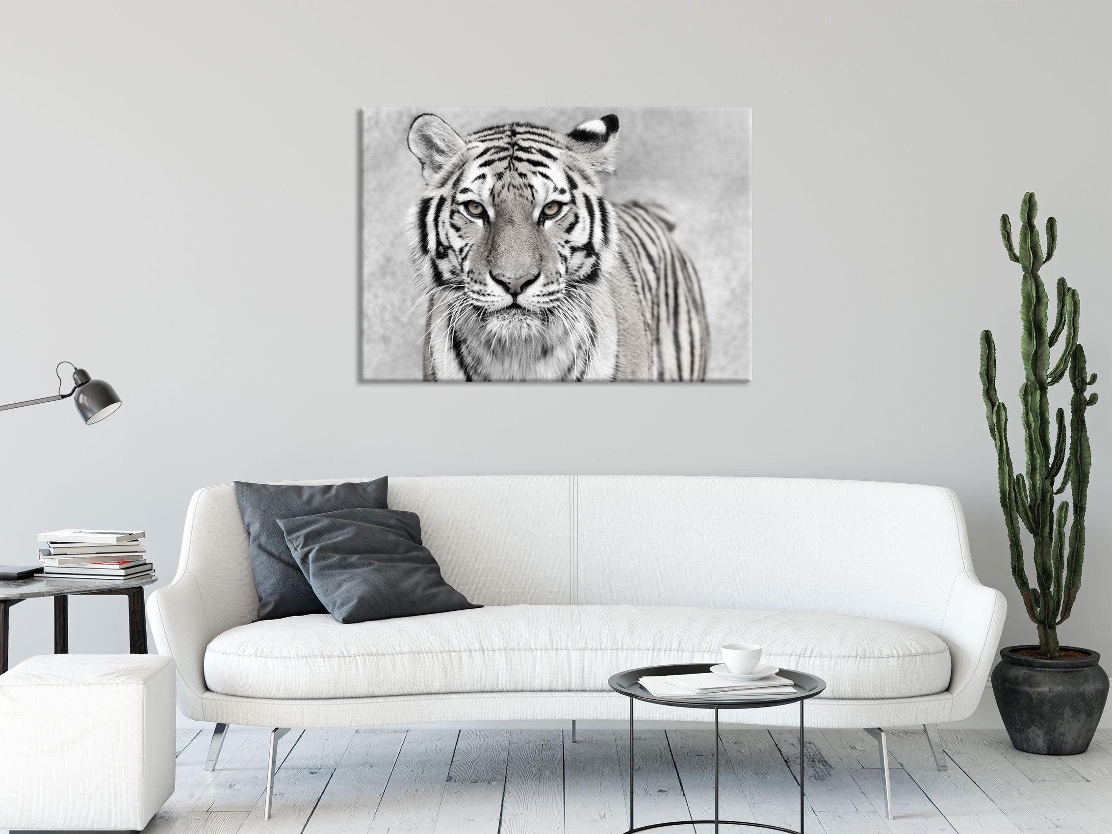 Anmutiger Tiger in, Glasbild