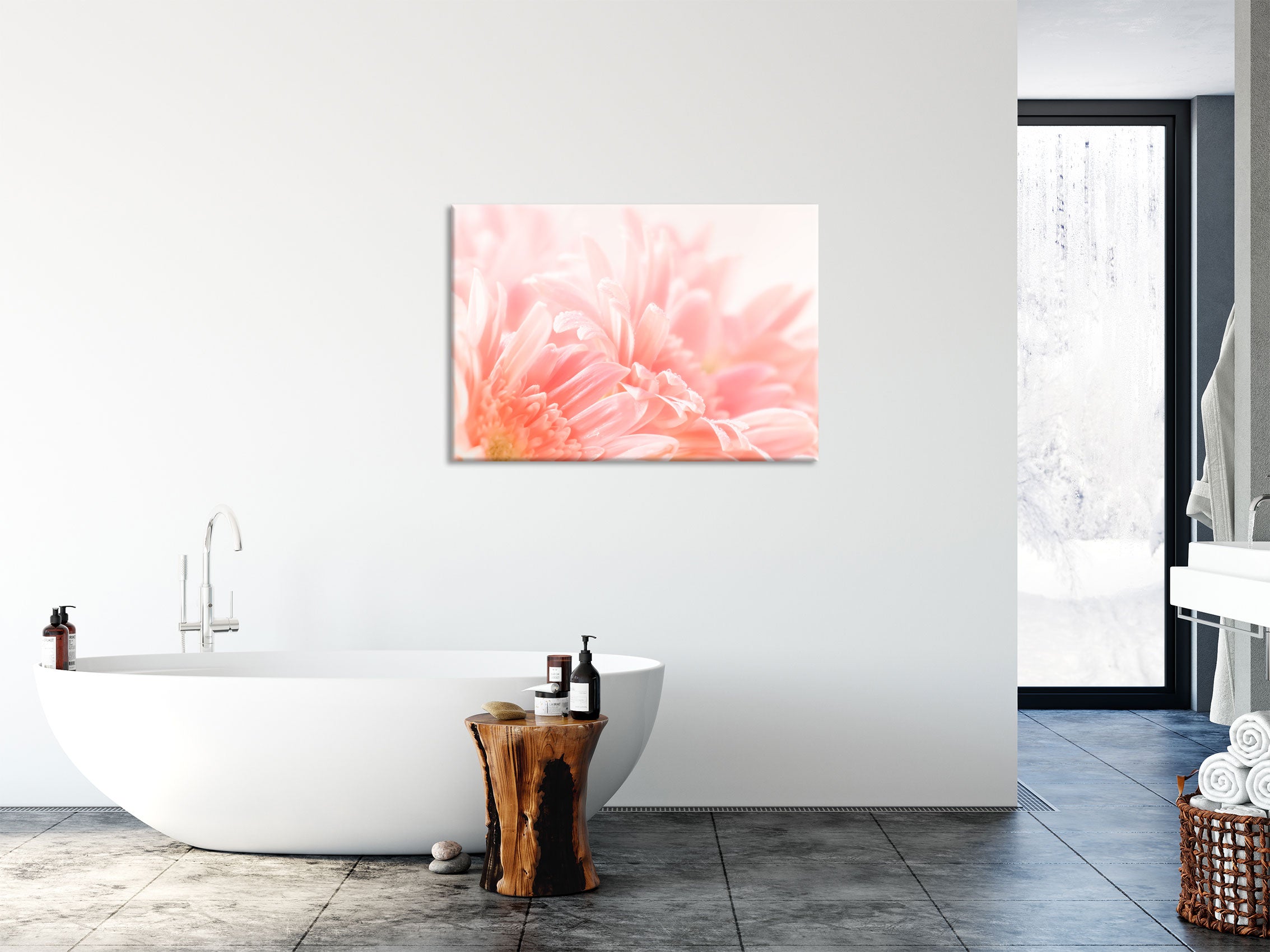 Gerbera Blume, Glasbild