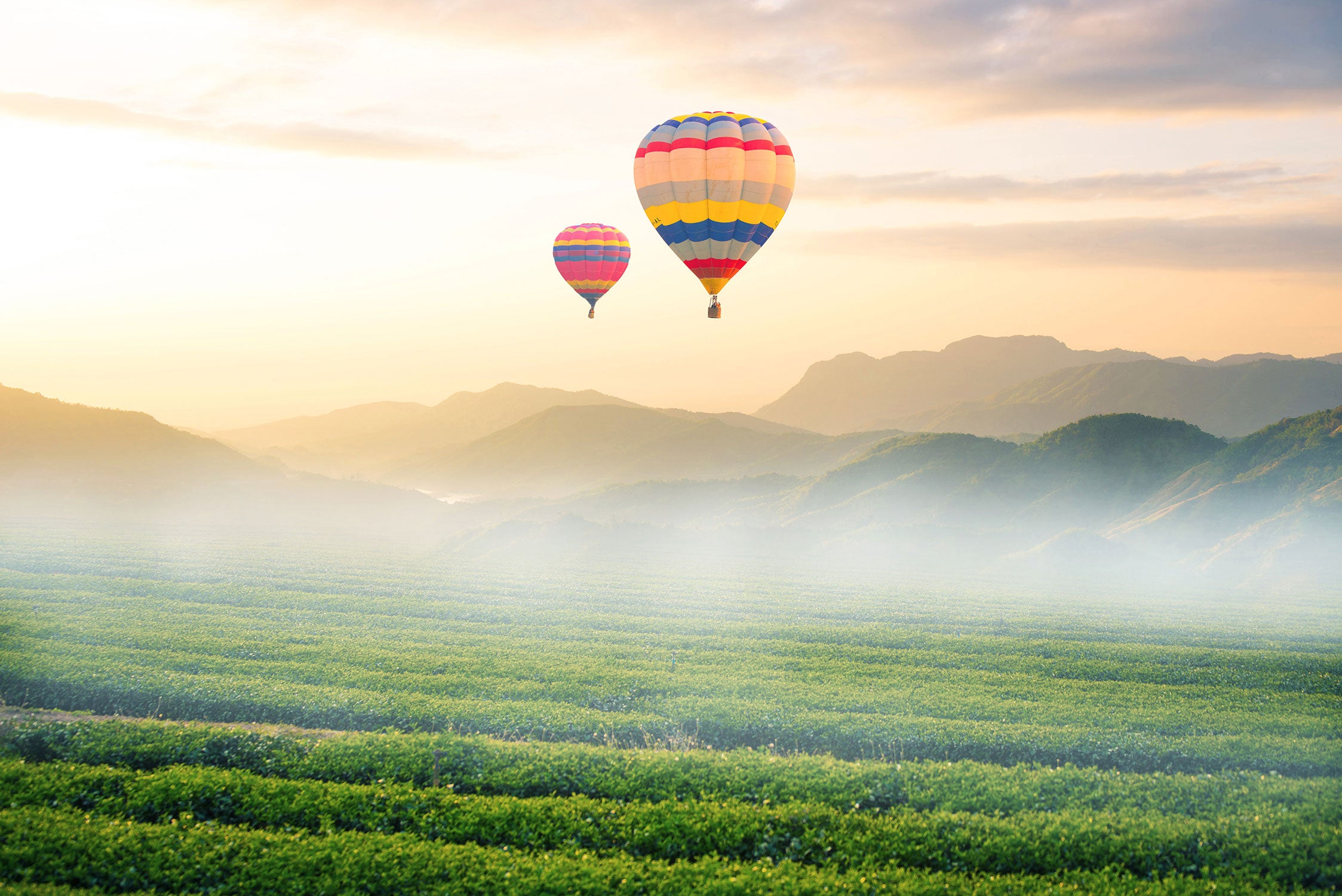 Heißluftballon, Glasbild