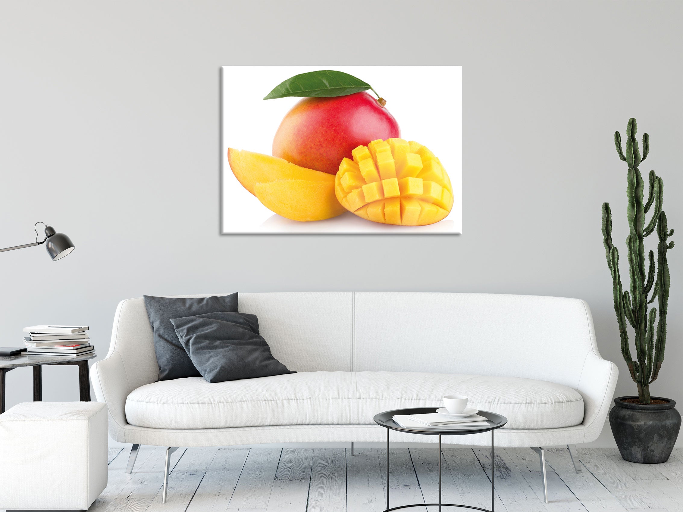 Zuckersüße aufgeschnittene Mango, Glasbild