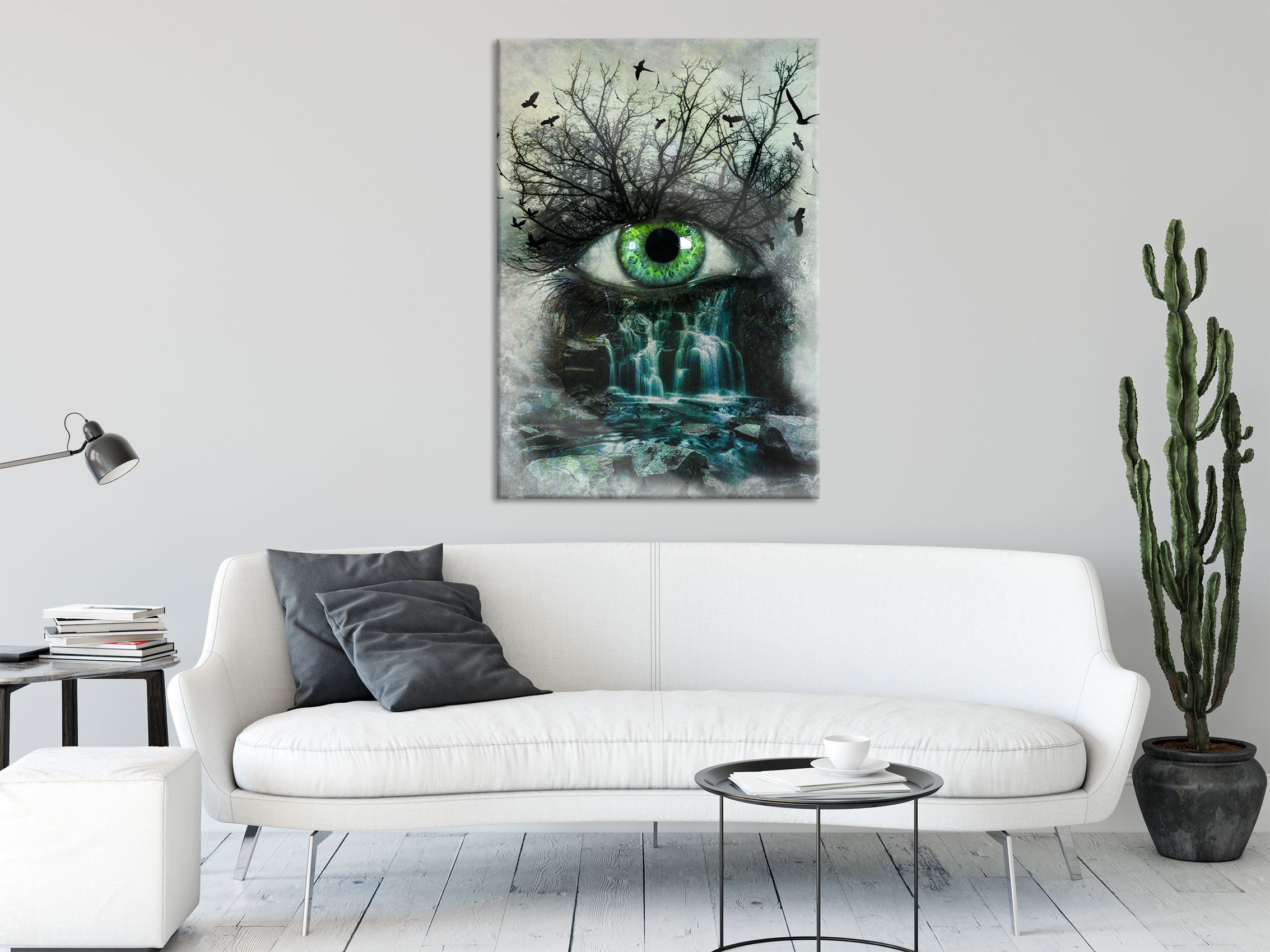 Auge verbunden mit Natur, Glasbild