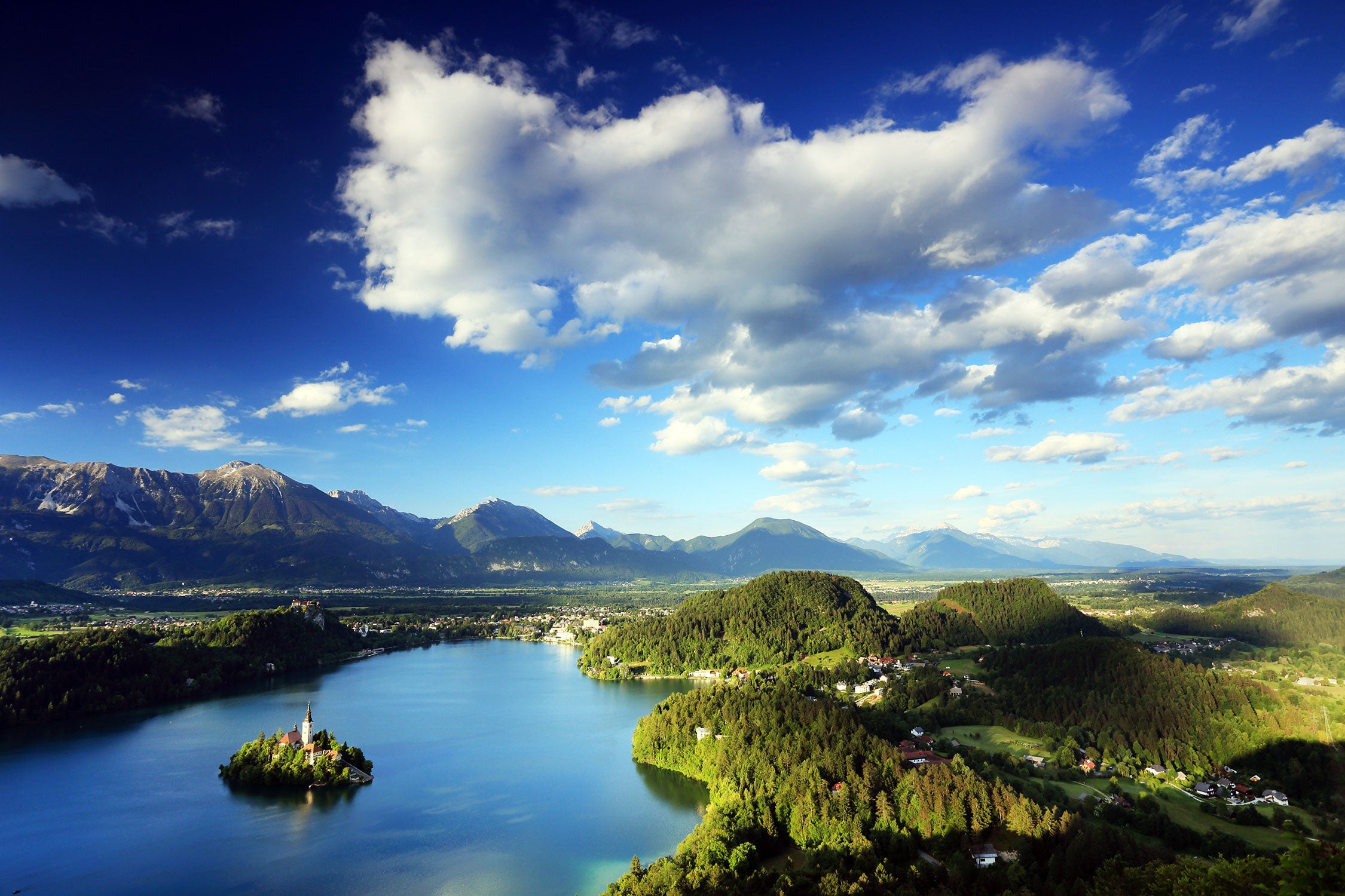 Atemberaubende Seen Landschaft, Glasbild