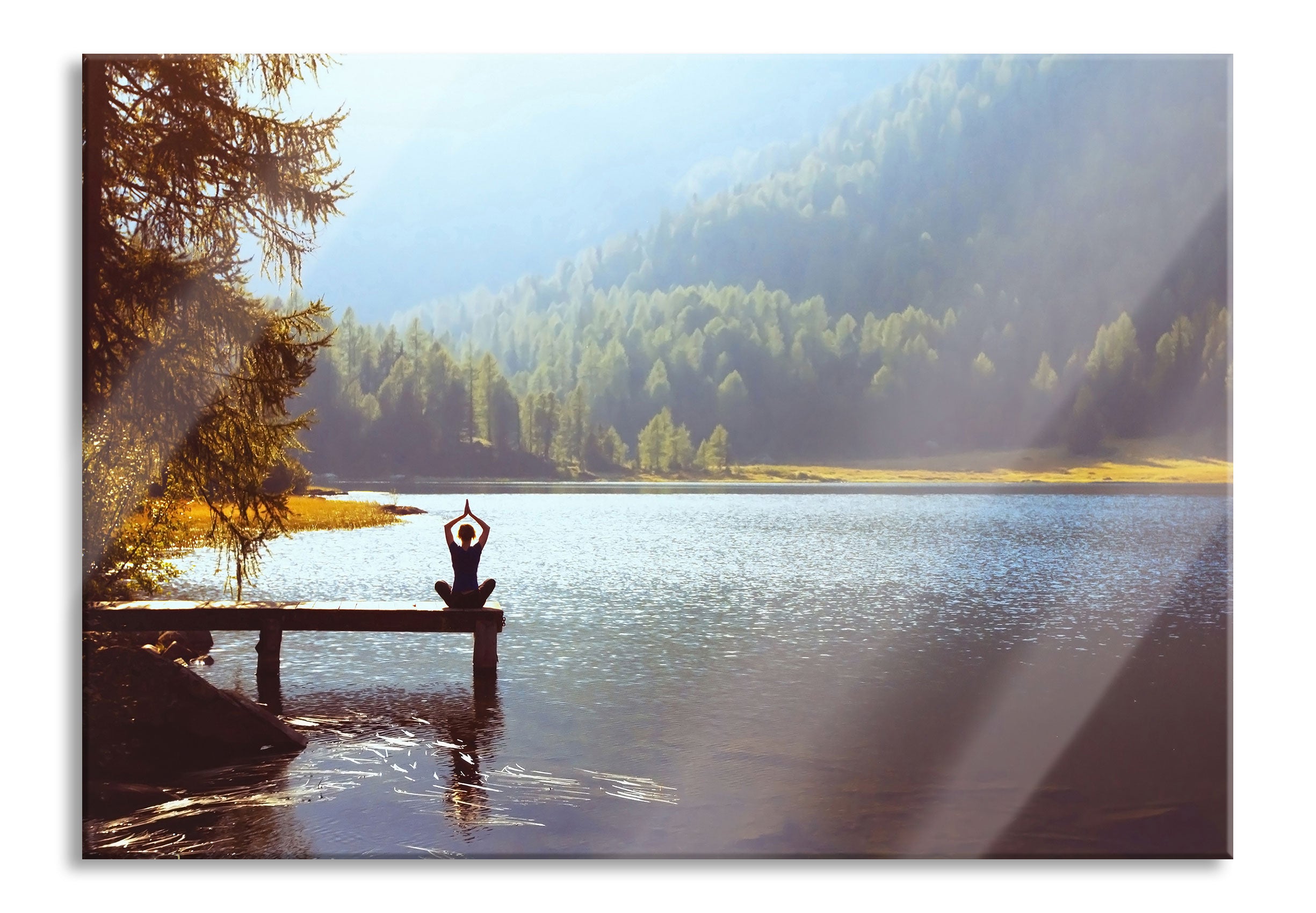 Yoga am See, Glasbild