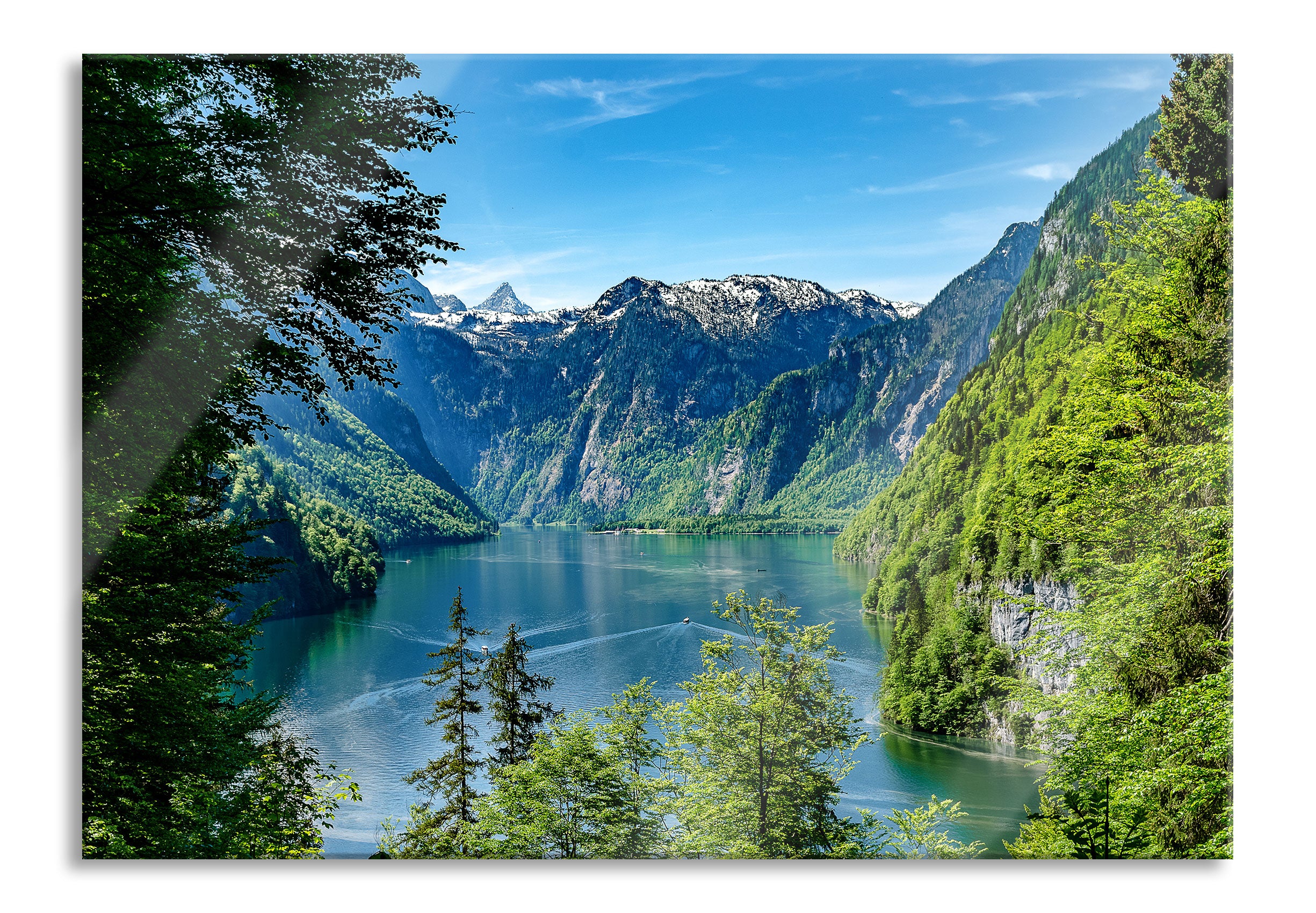 Blick auf den Königssee, Glasbild