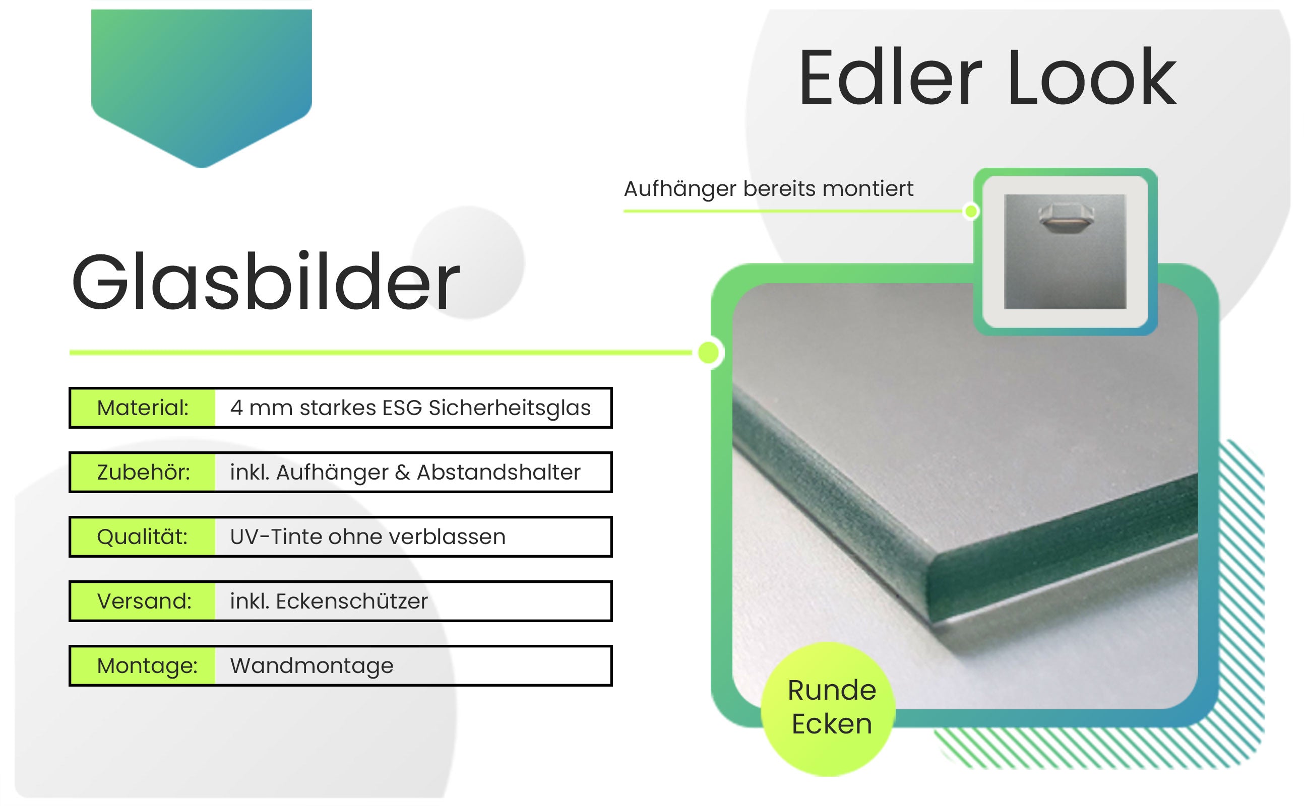 3D-Rendering der Erde, Glasbild