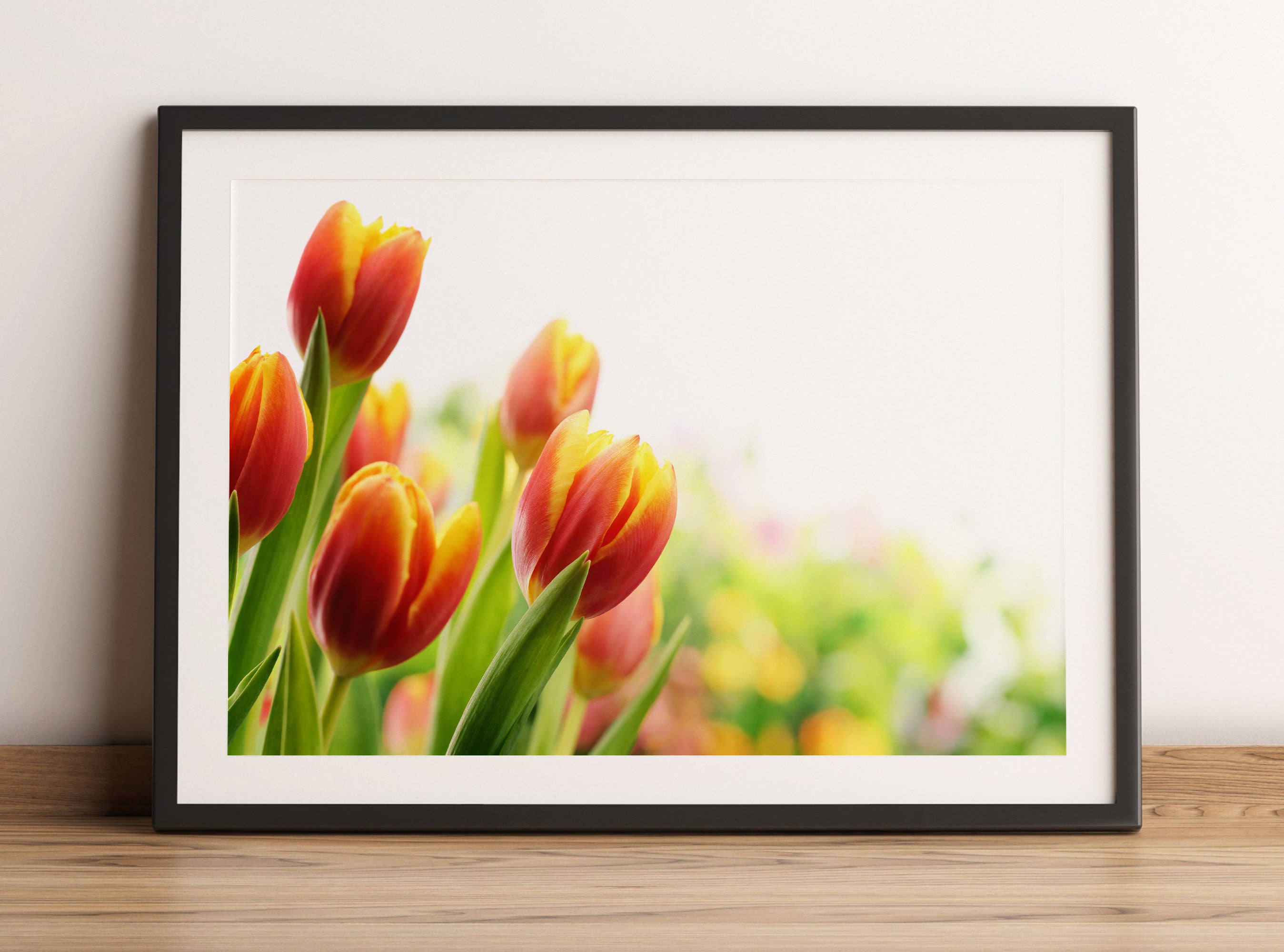 Bunte Tulpenwiese, Gerahmtes Bild