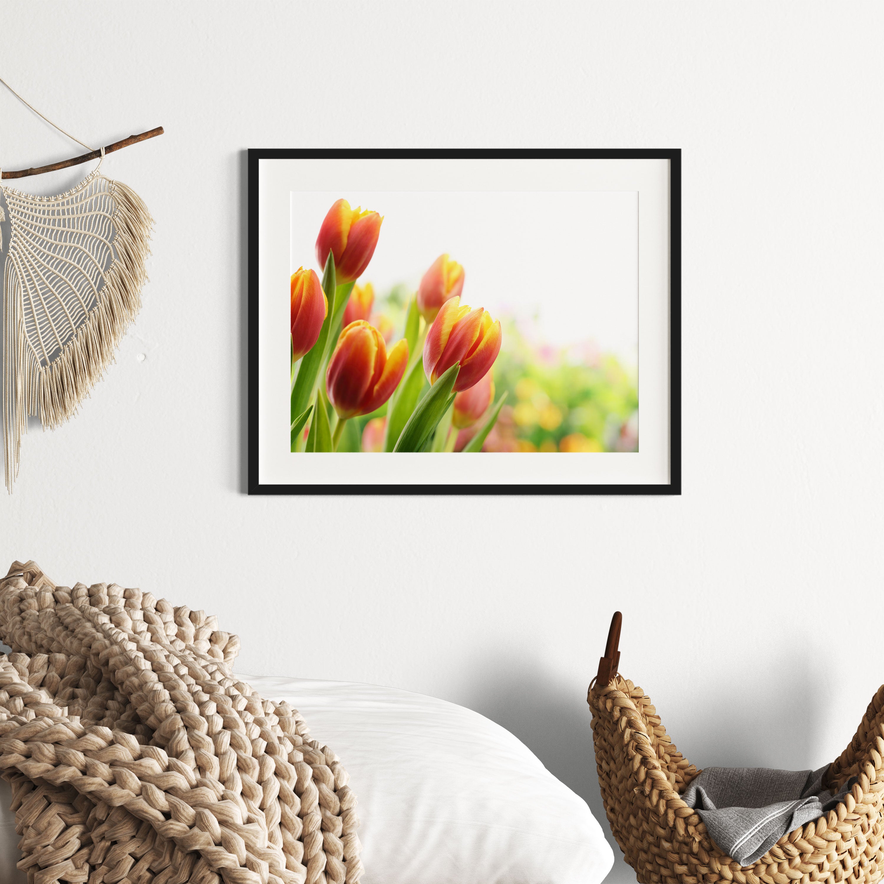 Bunte Tulpenwiese, Gerahmtes Bild