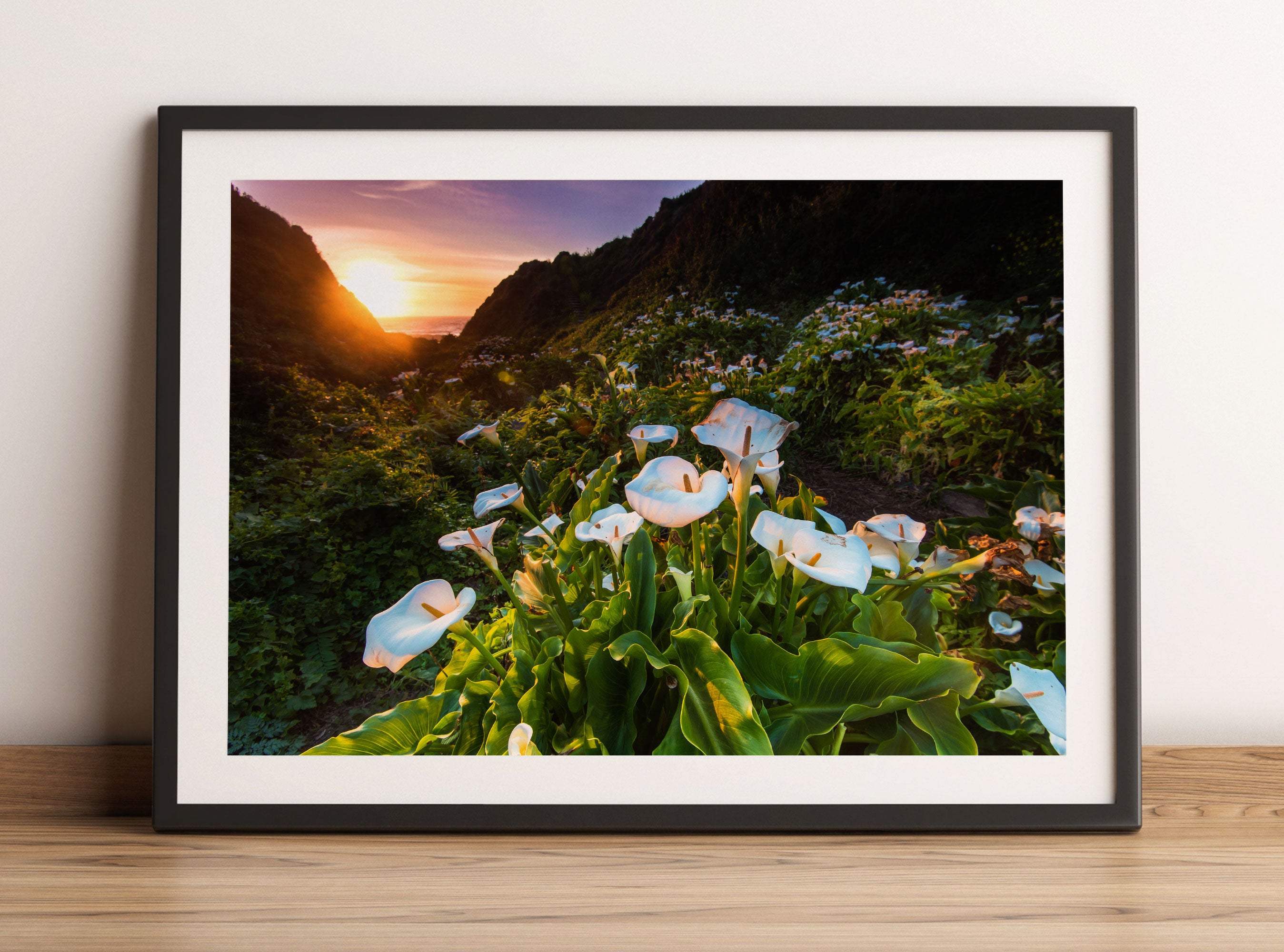 Blumenwiese in den Bergen, Gerahmtes Bild