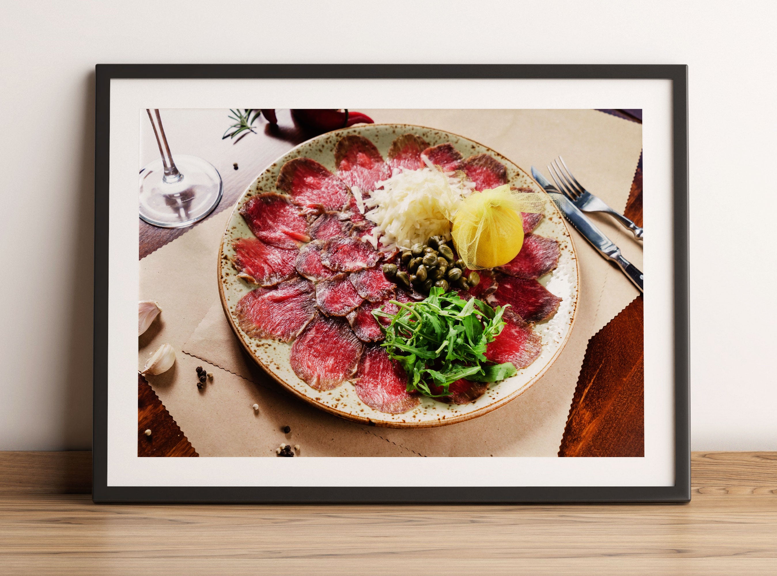 appetitliches Carpaccio, Gerahmtes Bild