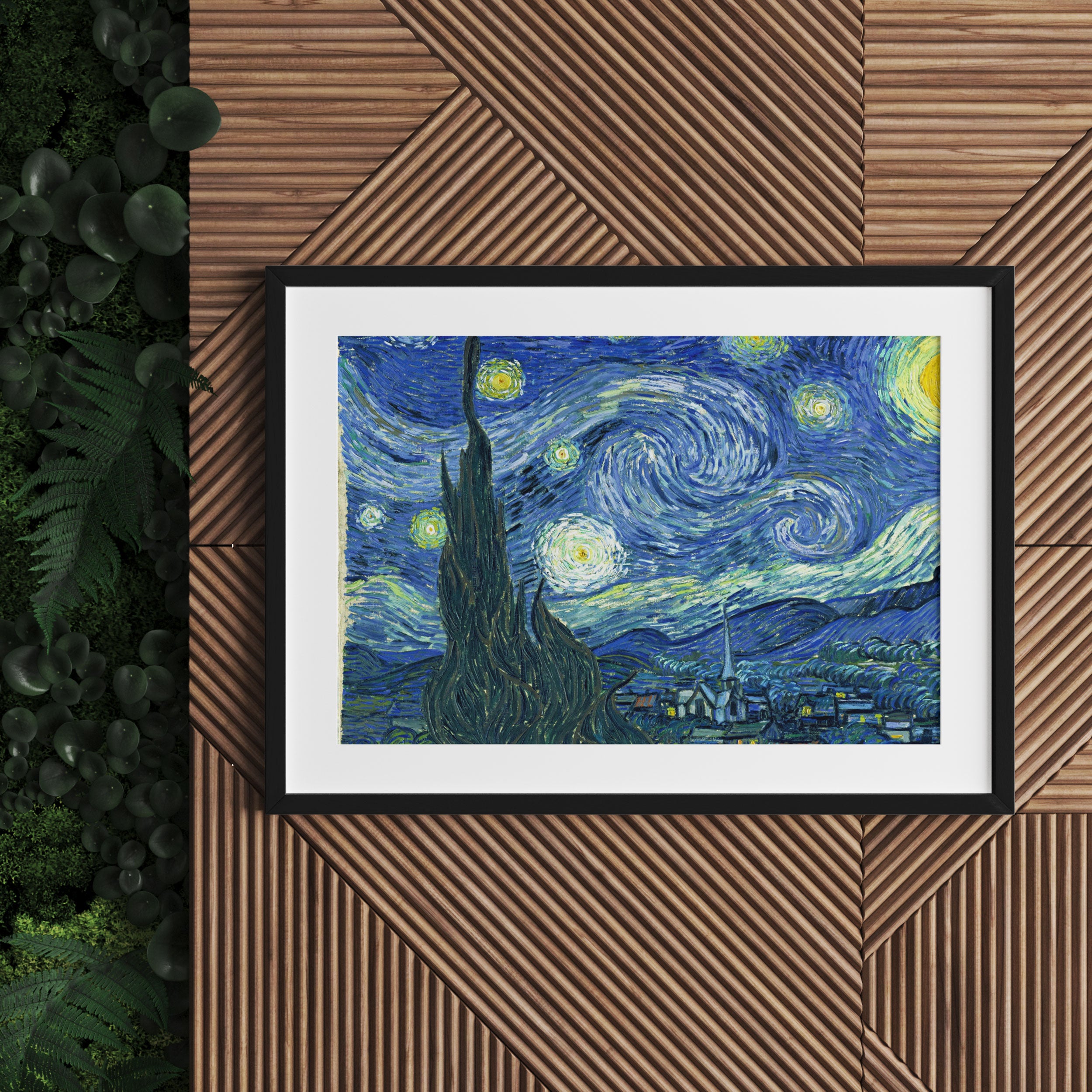 Vincent Van Gogh - Die Sternennacht, Gerahmtes Bild