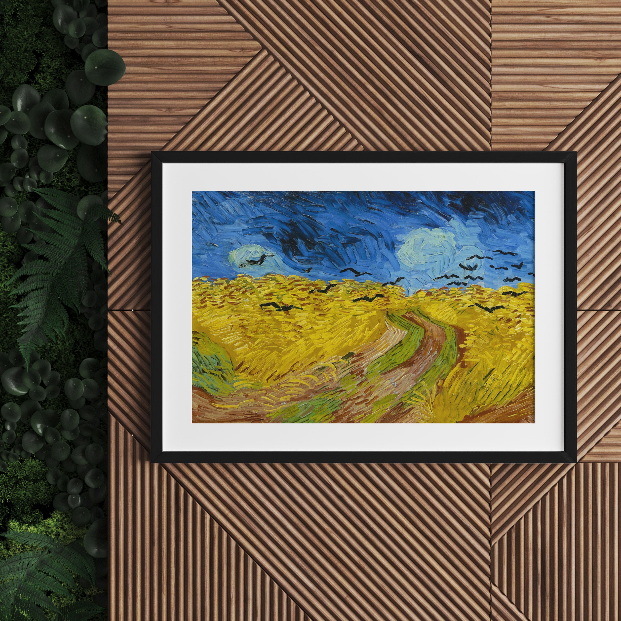 Vincent Van Gogh - Weizenfeld mit Krähen, Gerahmtes Bild