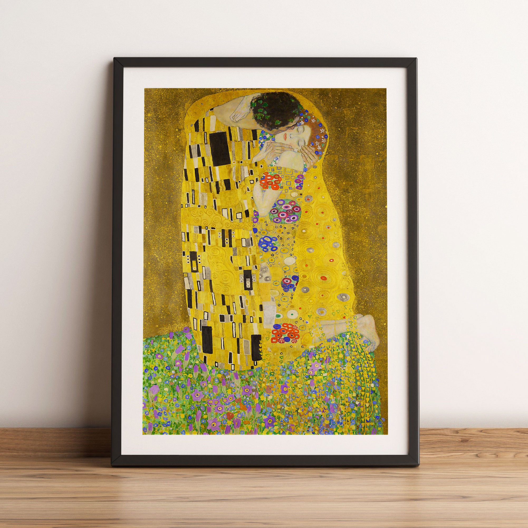 Gustav Klimt - Der Kuss, Gerahmtes Bild