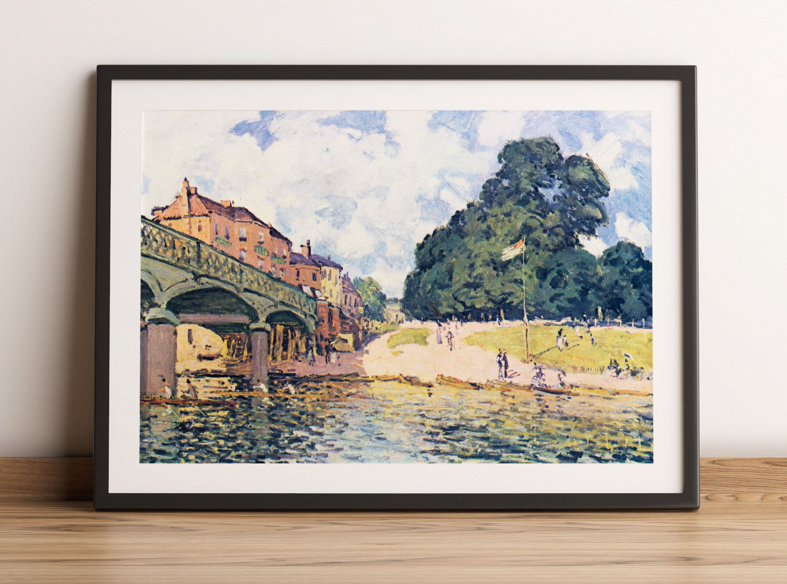 Alfred Sisley - Bridge At Hampton Court, Gerahmtes Bild