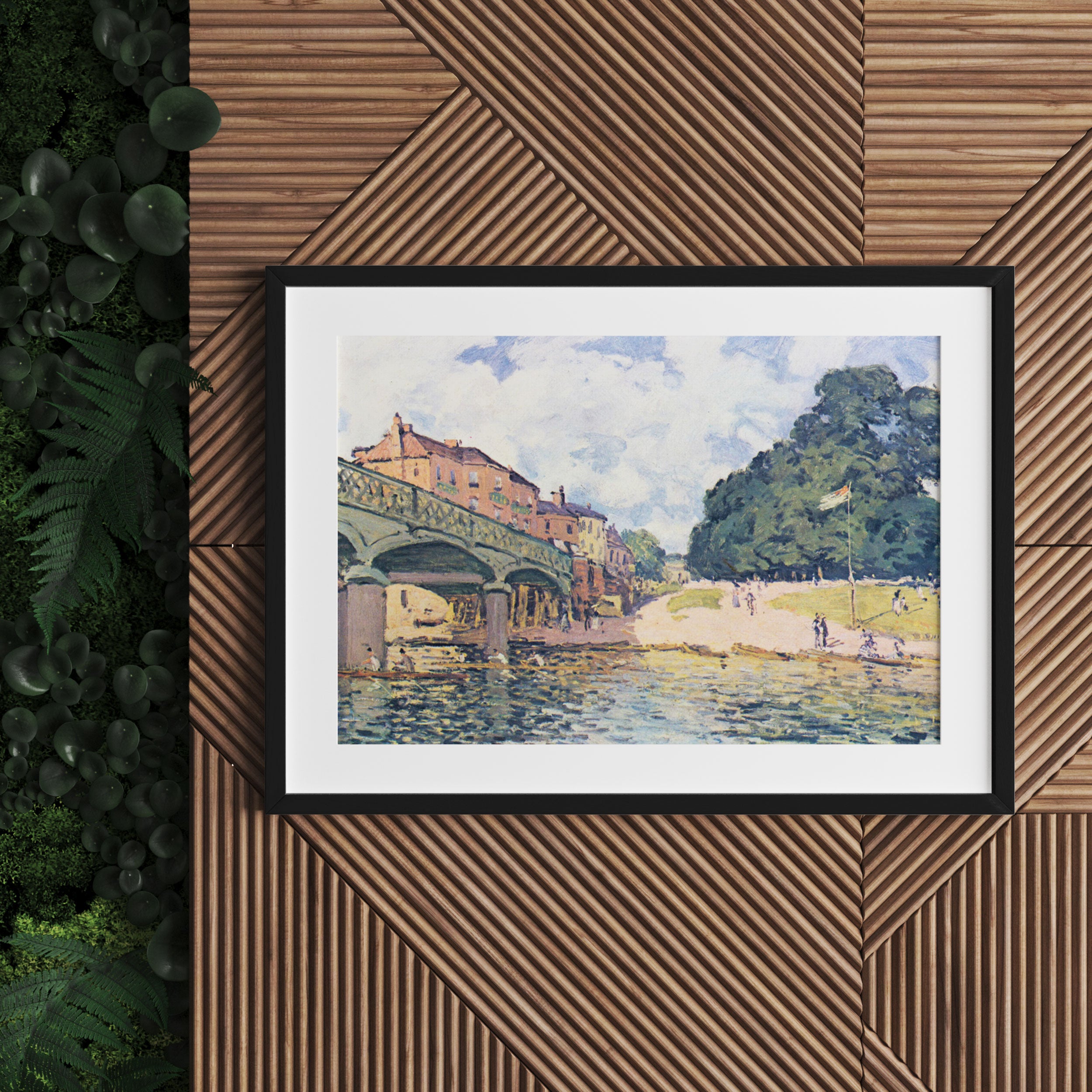 Alfred Sisley - Bridge At Hampton Court, Gerahmtes Bild