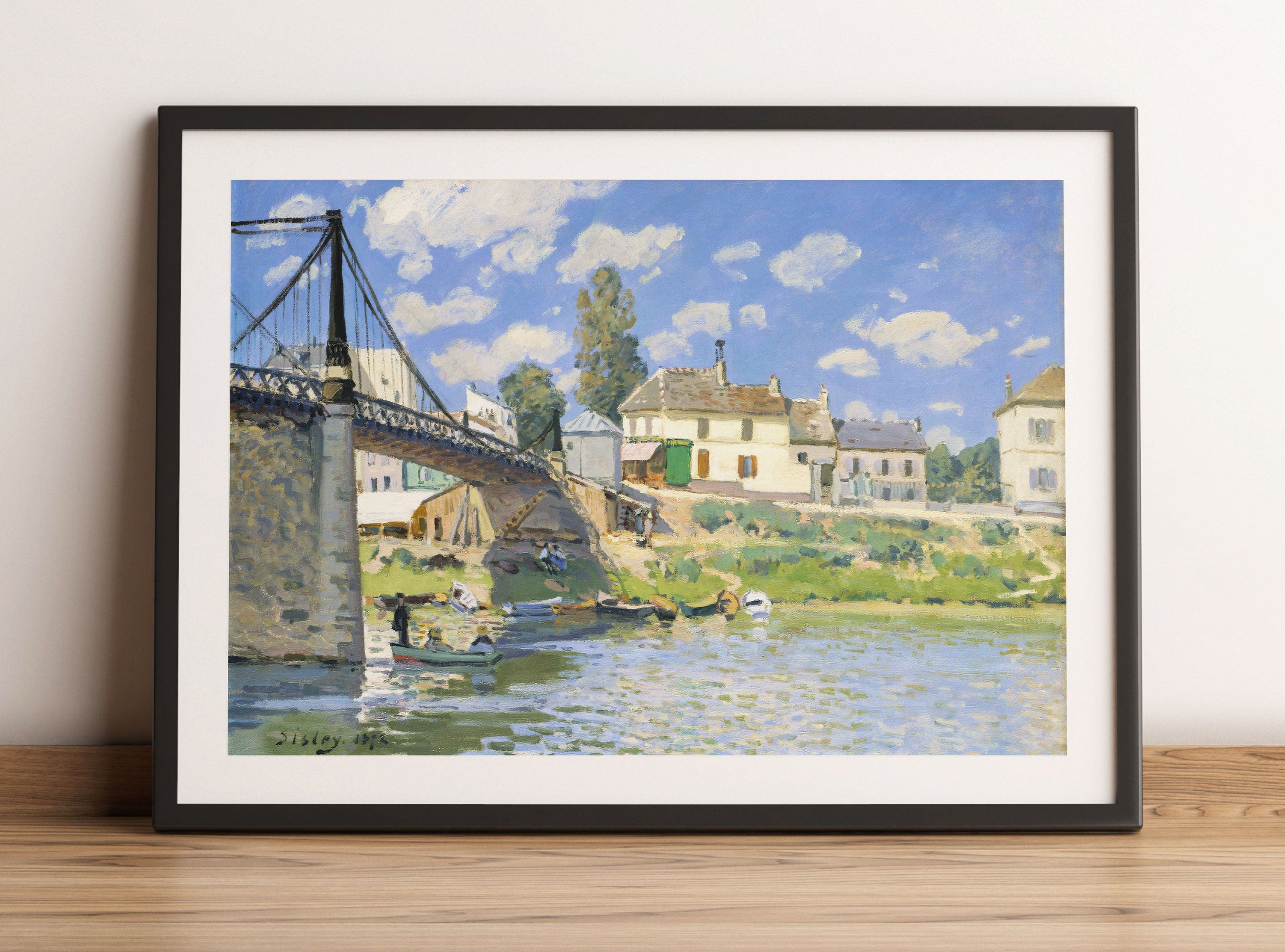 Alfred Sisley - Bridge at Villeneuve-la-Garenne, Gerahmtes Bild