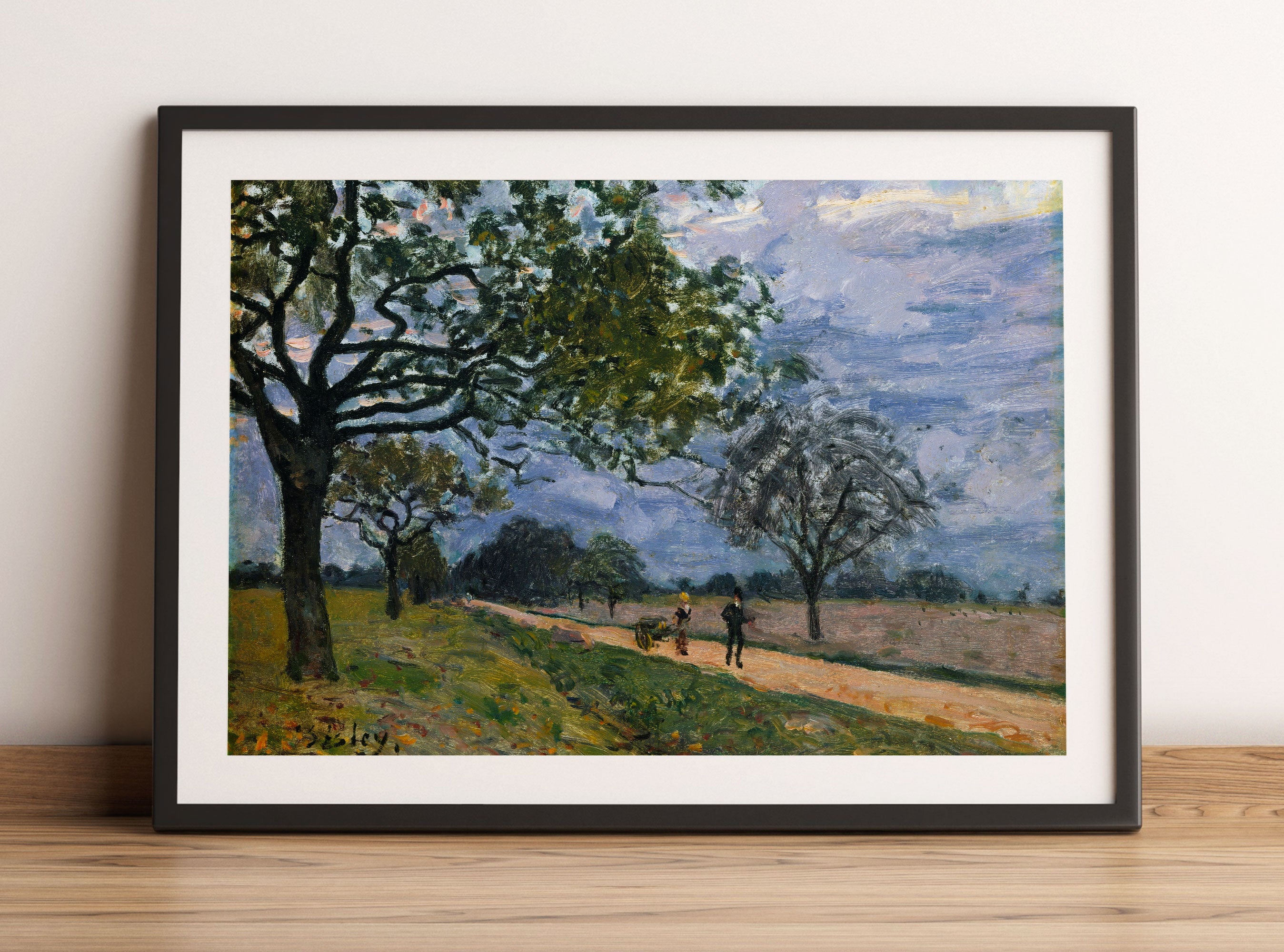 Alfred Sisley - The Road from Versailles to Louvecienne, Gerahmtes Bild