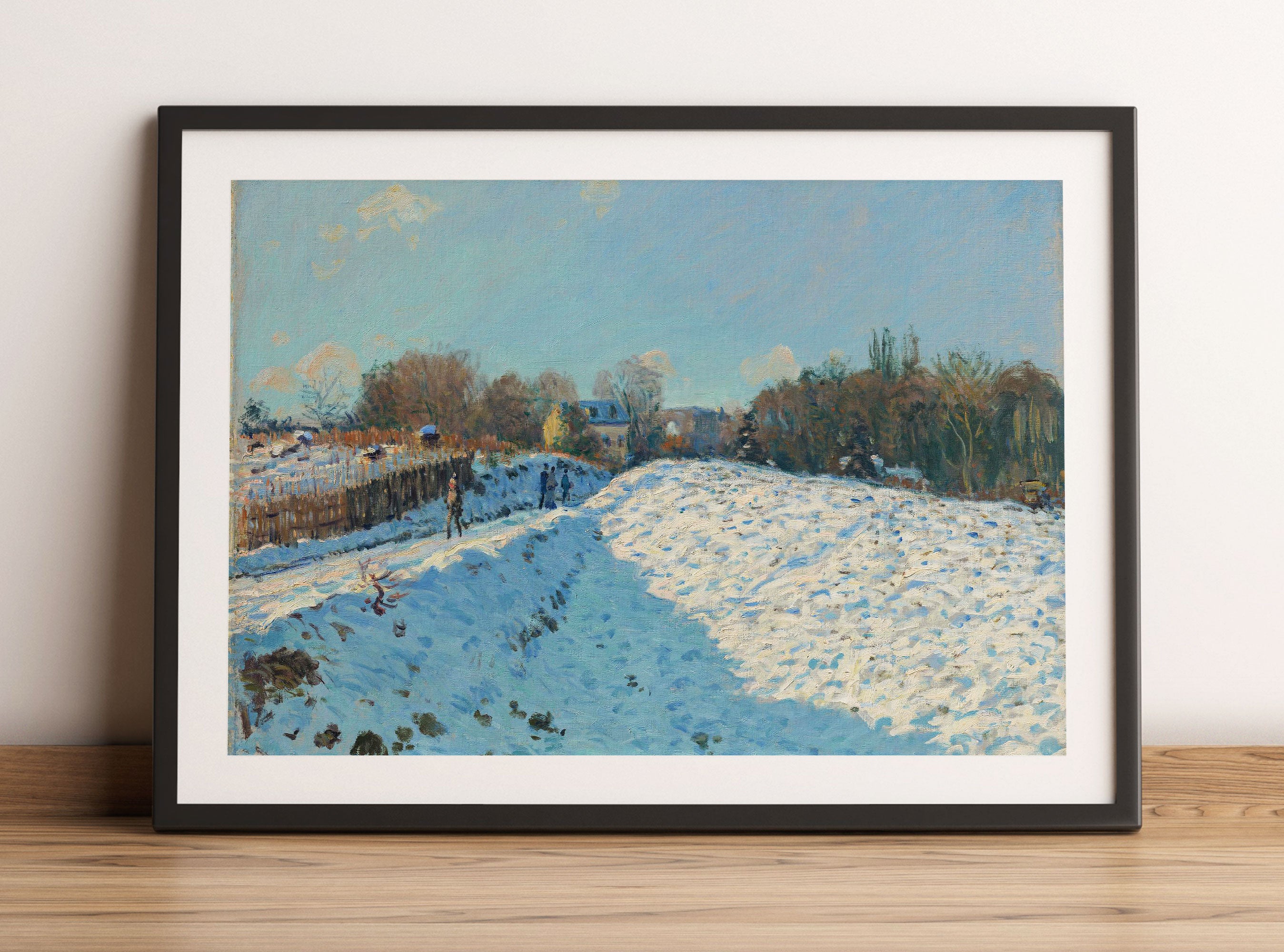 Alfred Sisley - Snow Effect at Louveciennes , Gerahmtes Bild