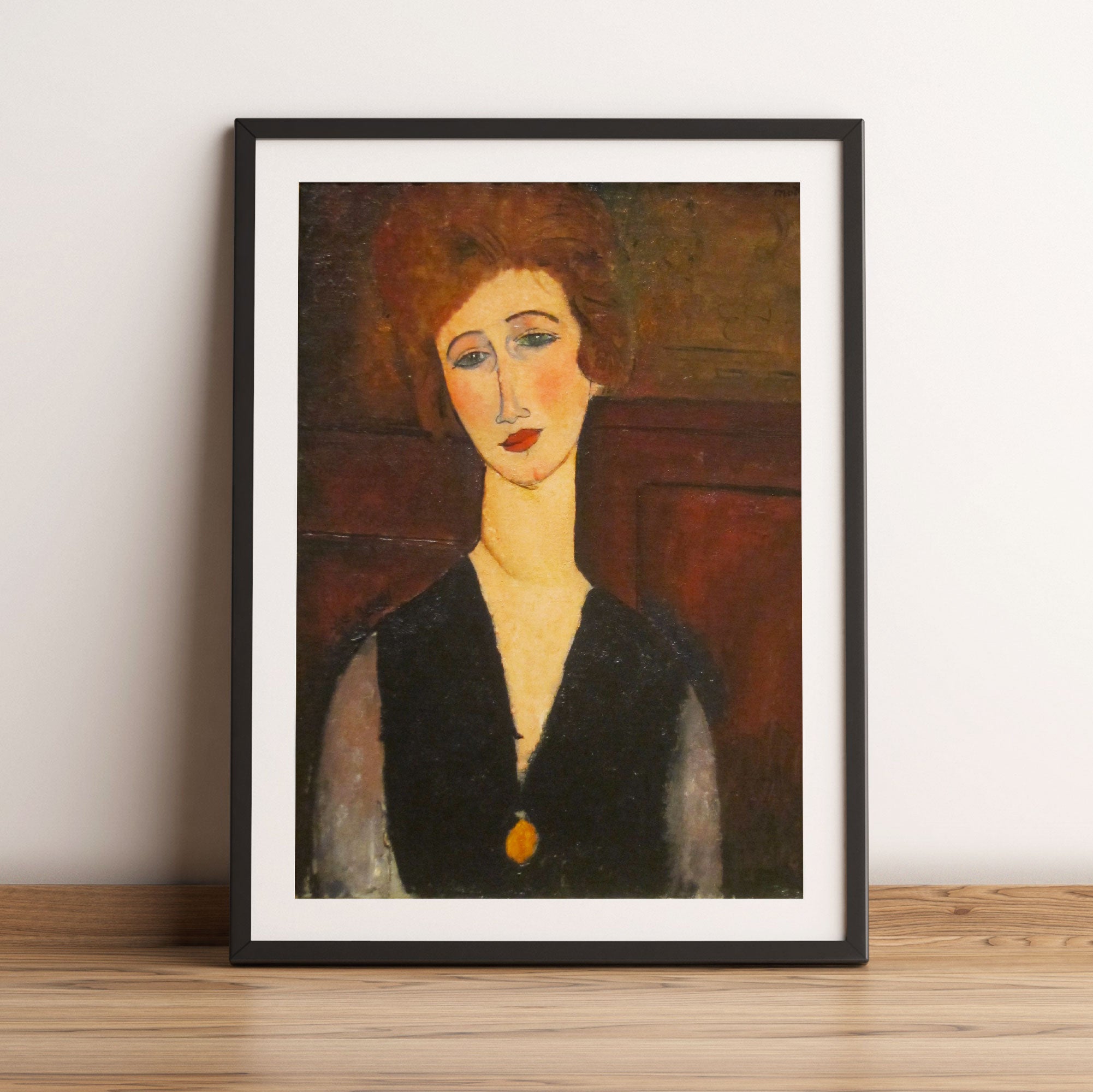 Amedeo Modigliani - Portrait einer Frau, Gerahmtes Bild