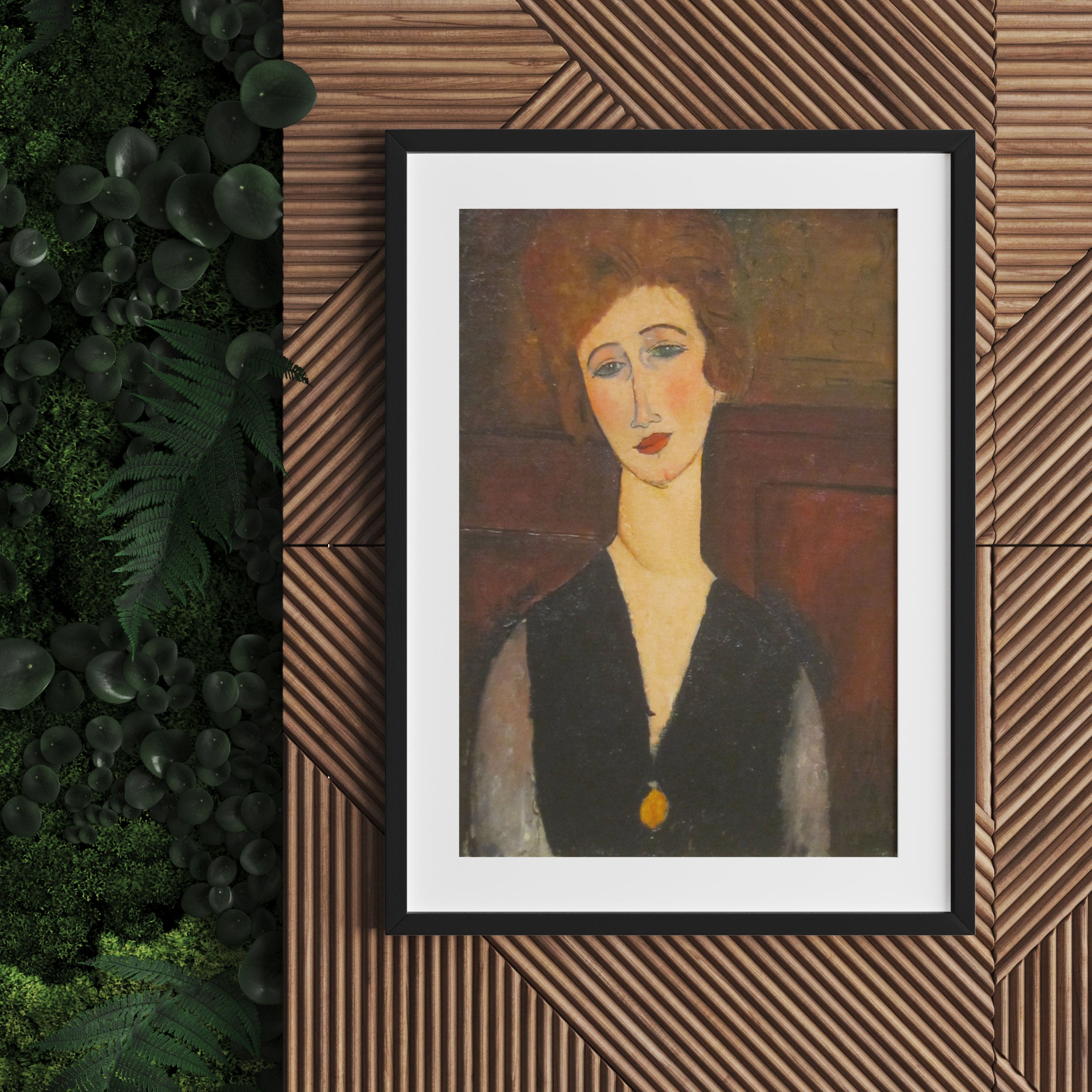 Amedeo Modigliani - Portrait einer Frau, Gerahmtes Bild