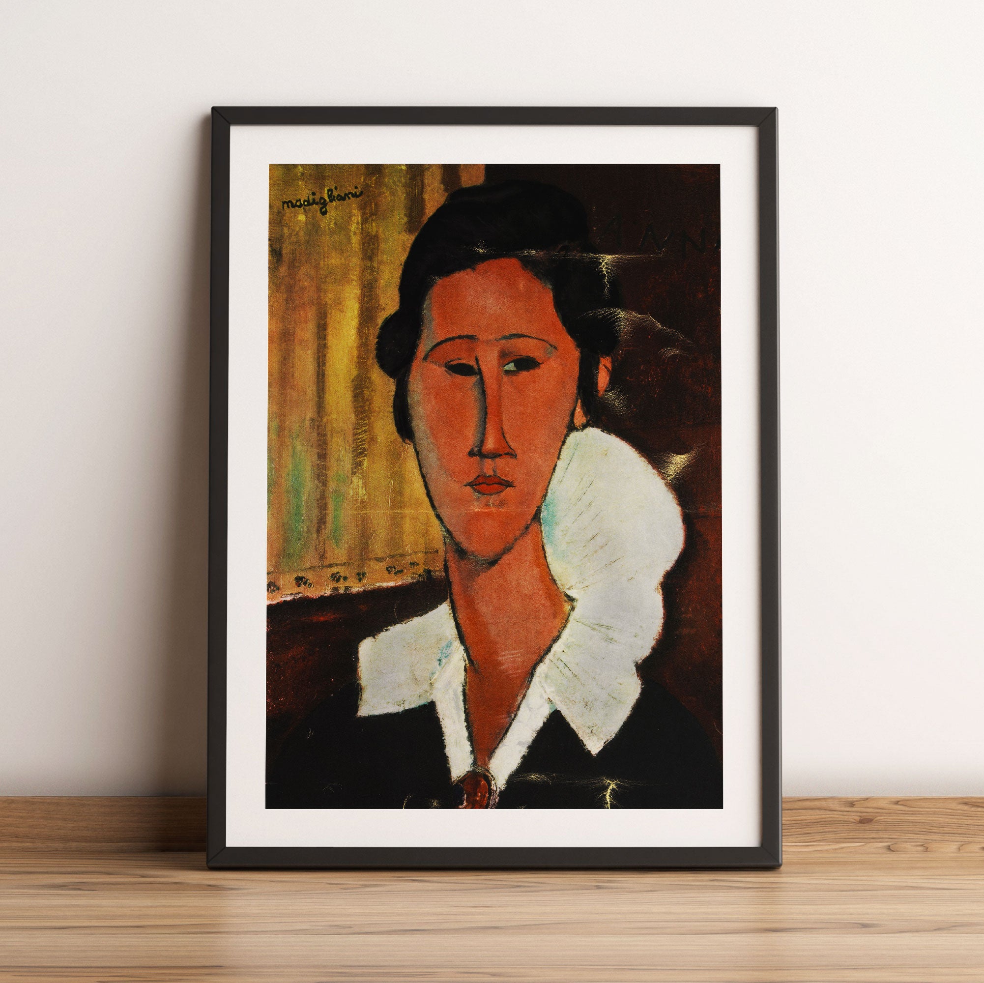 Amedeo Modigliani - Portrait von Hanka Zborowska , Gerahmtes Bild