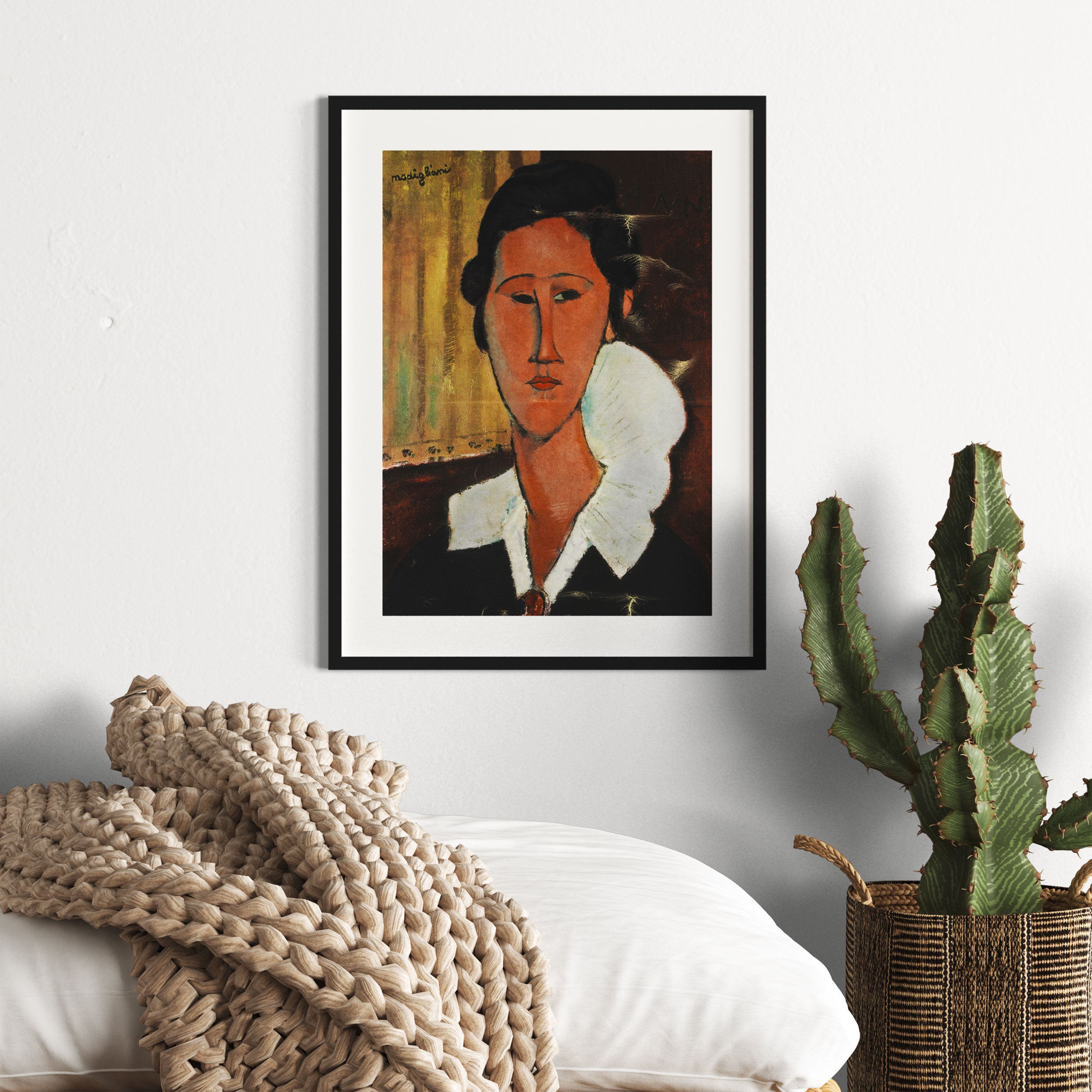 Amedeo Modigliani - Portrait von Hanka Zborowska , Gerahmtes Bild