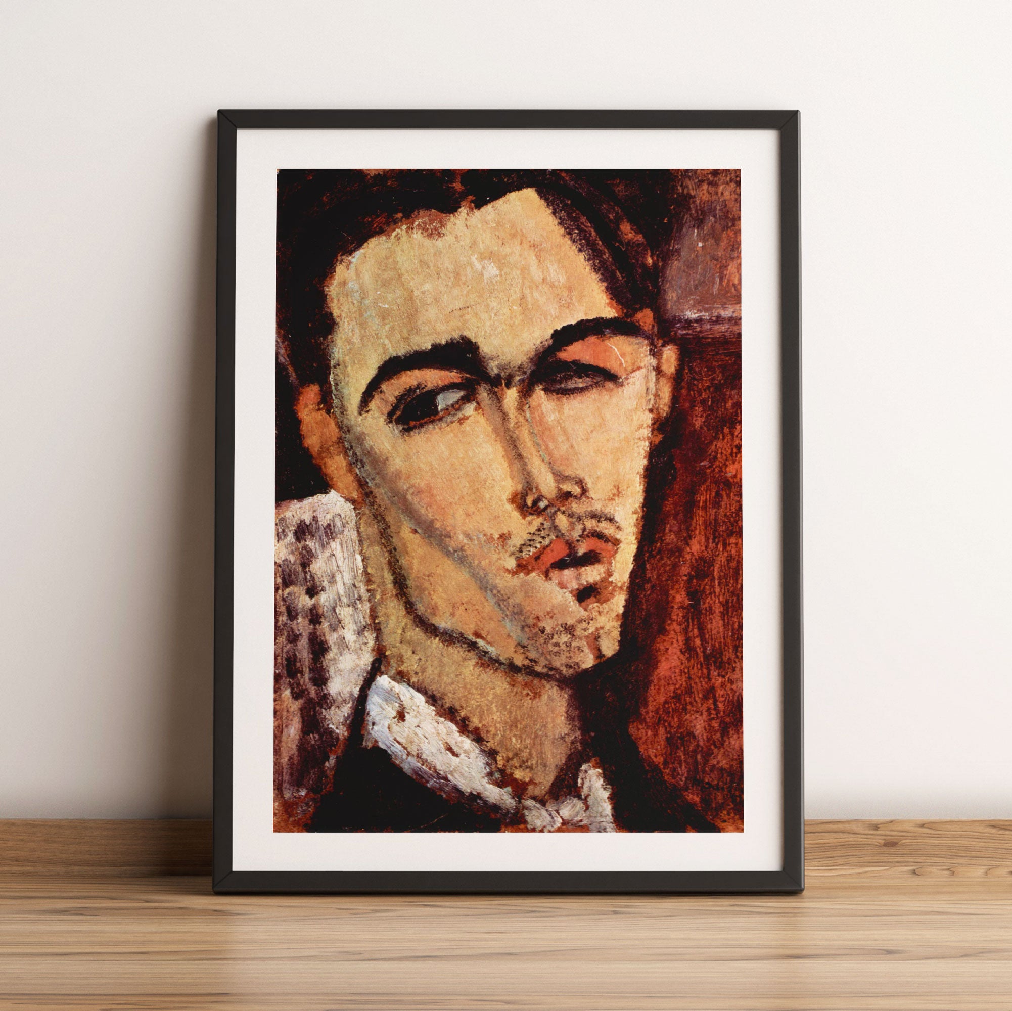 Amedeo Modigliani - Portrait von Celso Lagar, Gerahmtes Bild