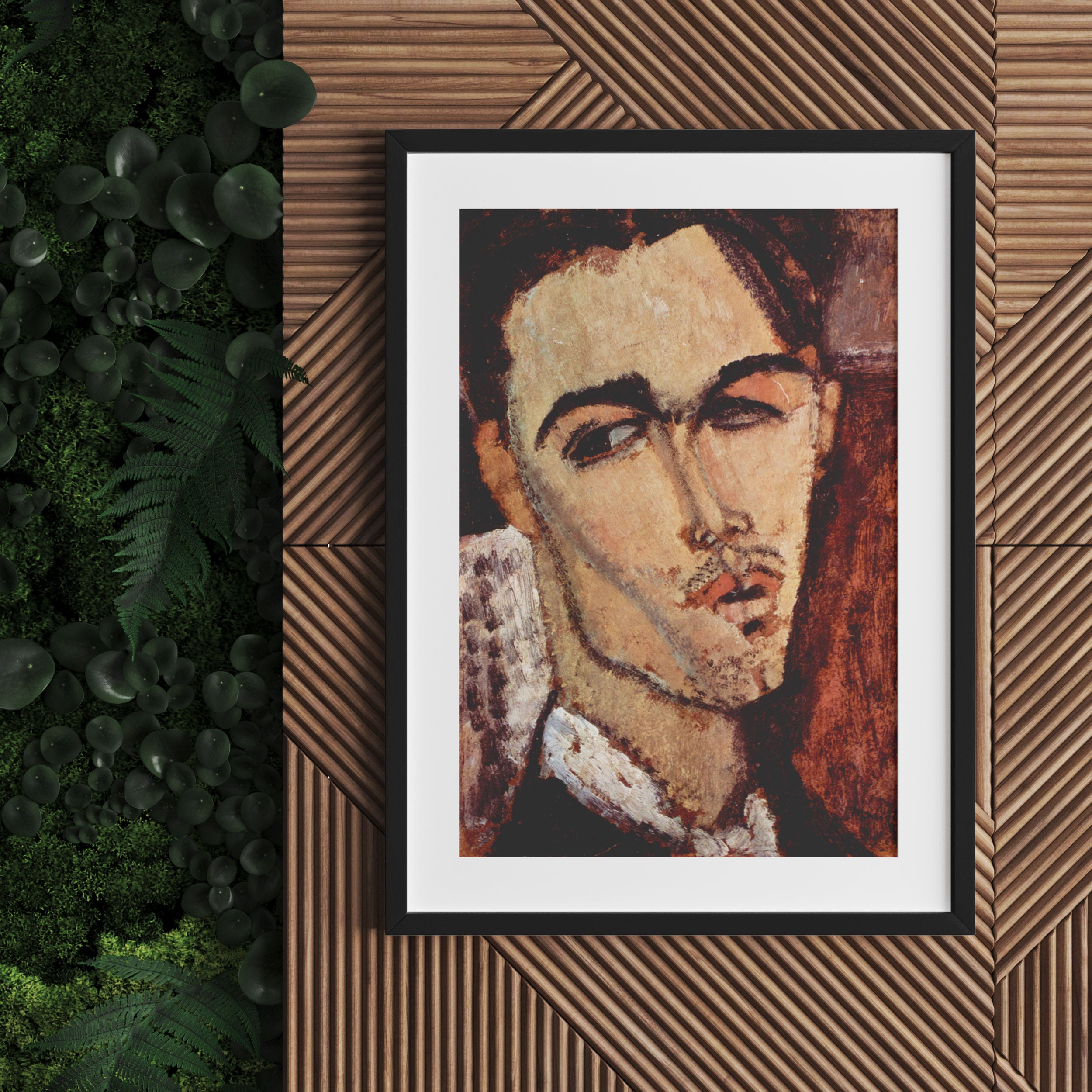 Amedeo Modigliani - Portrait von Celso Lagar, Gerahmtes Bild