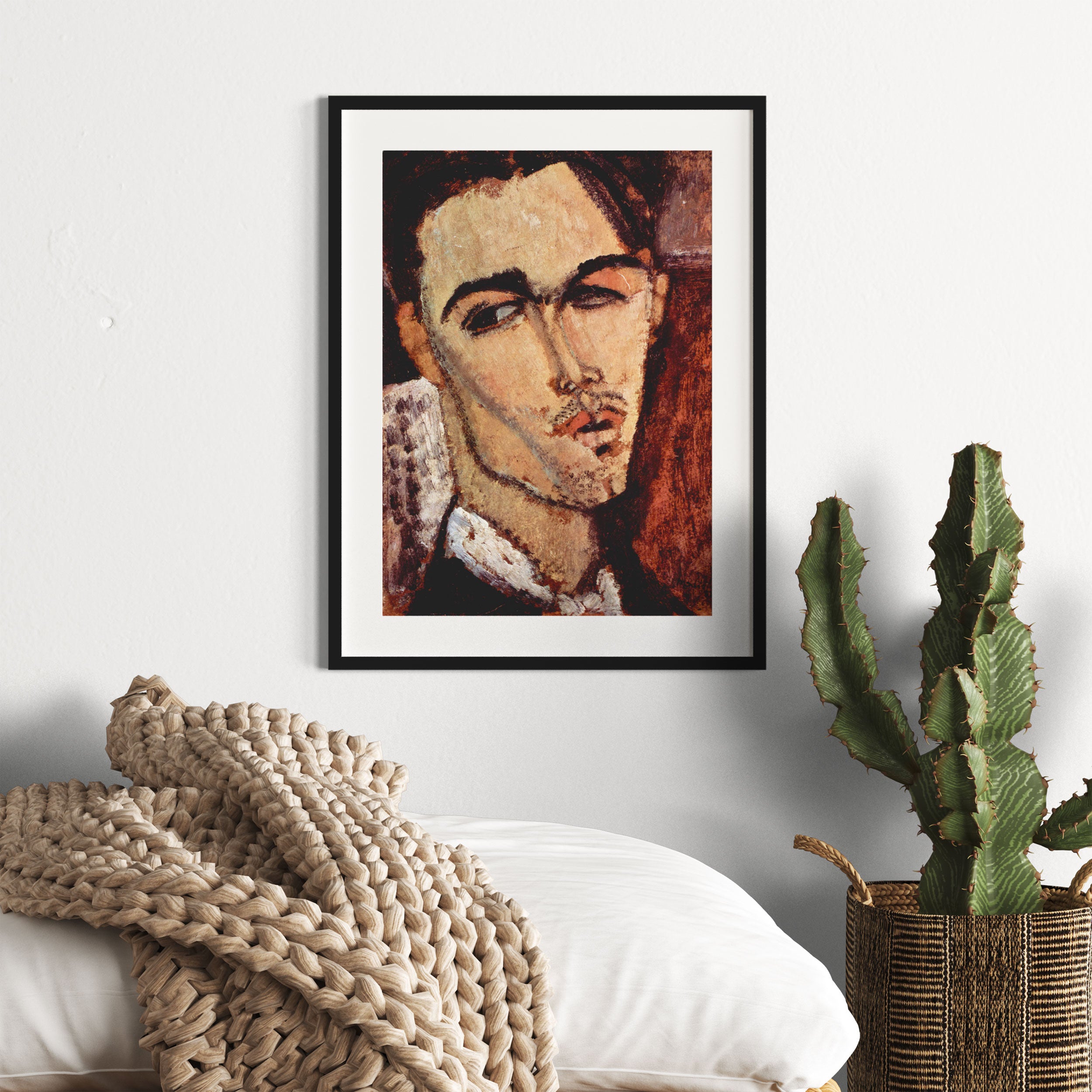 Amedeo Modigliani - Portrait von Celso Lagar, Gerahmtes Bild