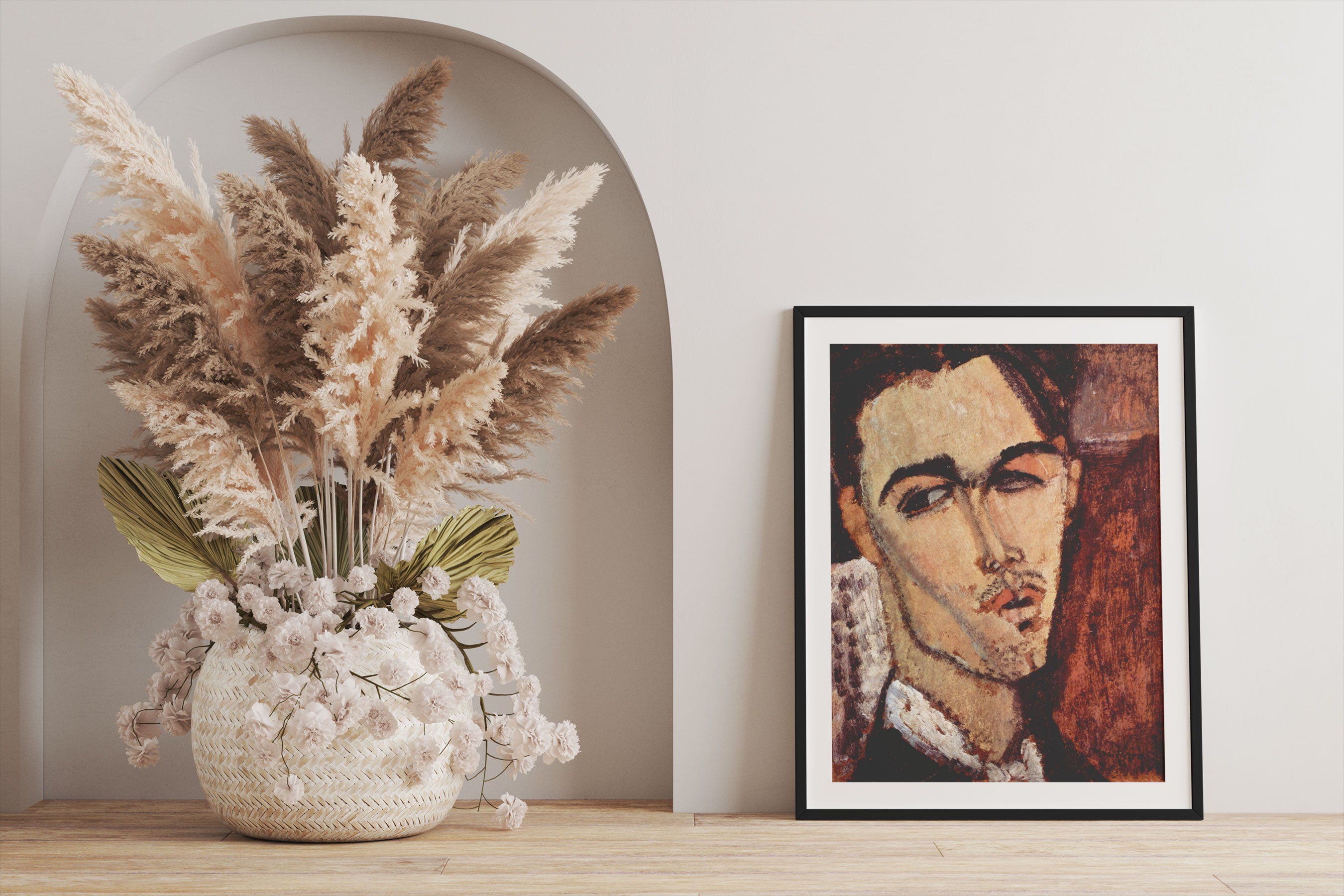 Amedeo Modigliani - Portrait von Celso Lagar, Gerahmtes Bild