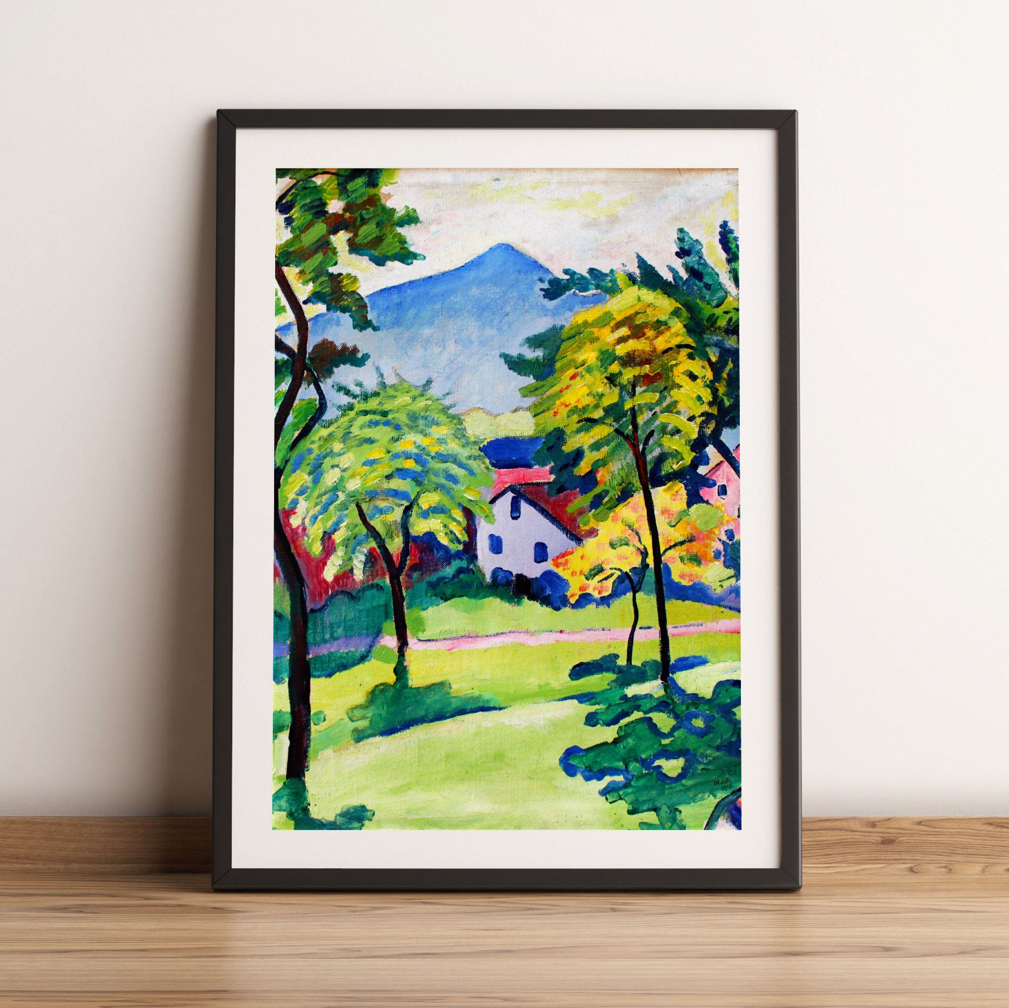 August Macke - Tegernsee Landschaft Anagoria, Gerahmtes Bild