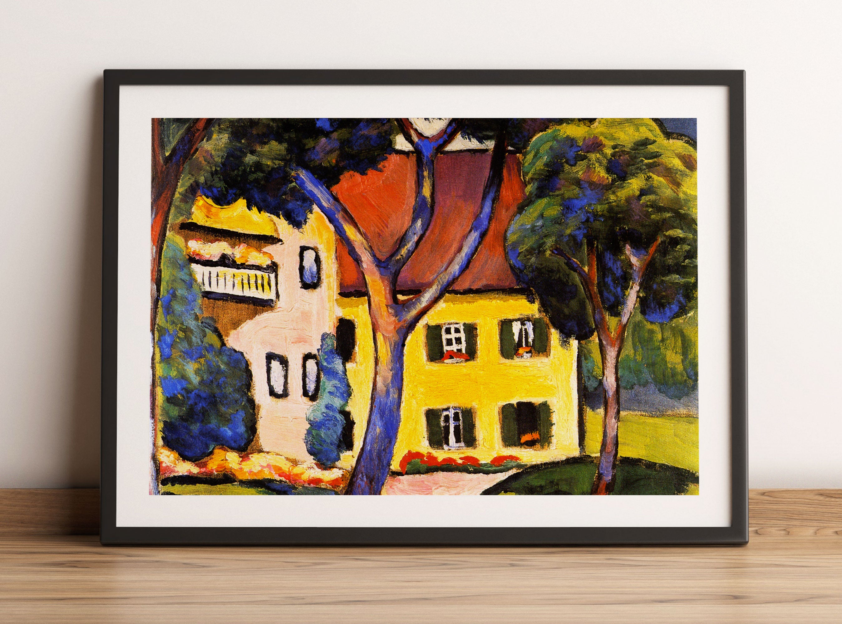 August Macke - Staudacher Haus Tegernsee, Gerahmtes Bild