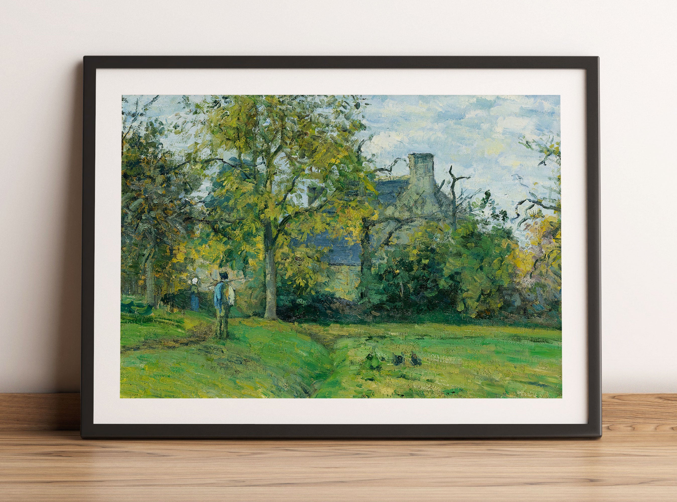 Camille Pissarro - LA MAISON DE PIETTE À MONTFOUCAULT , Gerahmtes Bild