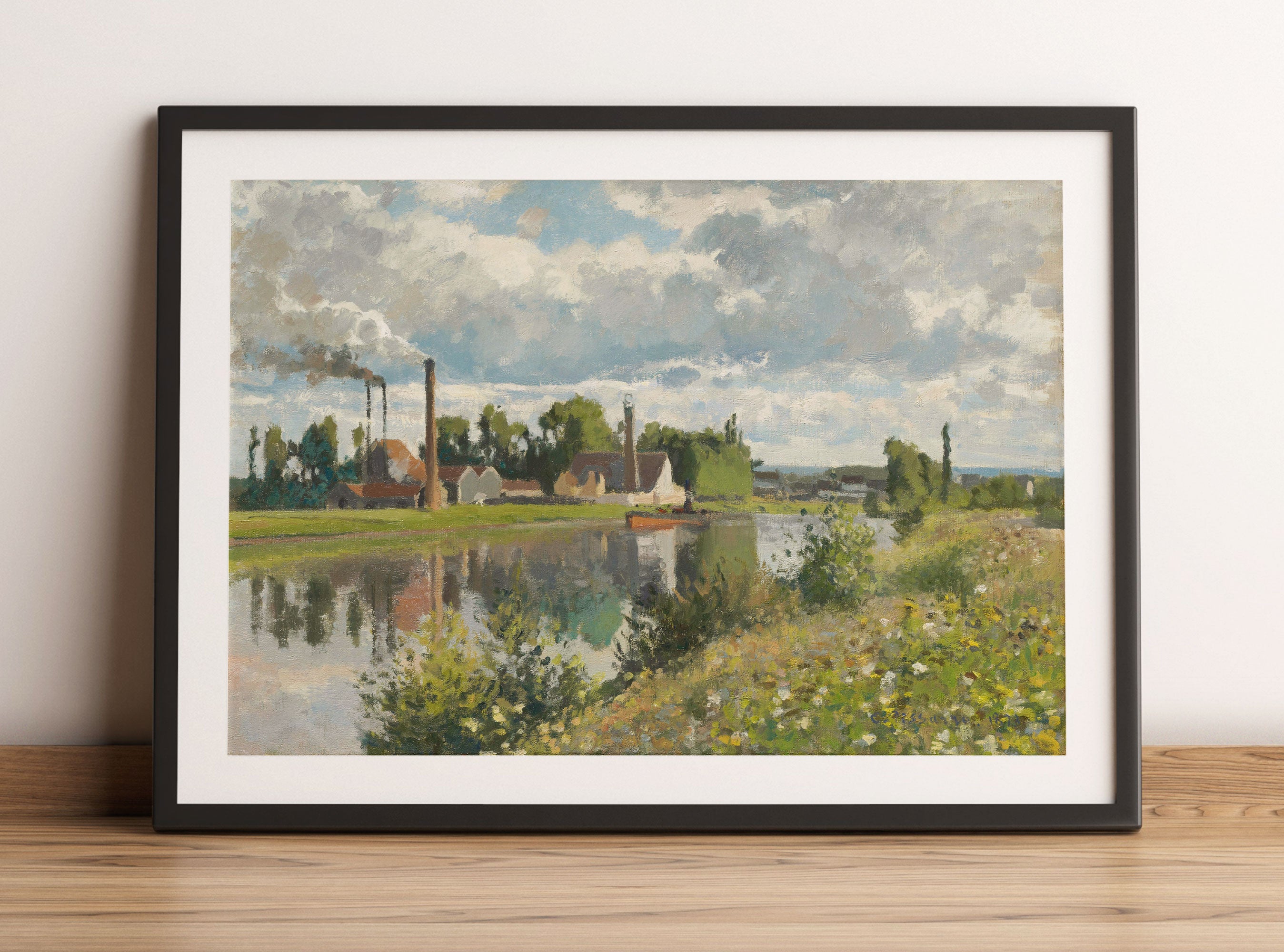 Camille Pissarro - Usine au bord de l'Oise Saint-Ouen L, Gerahmtes Bild