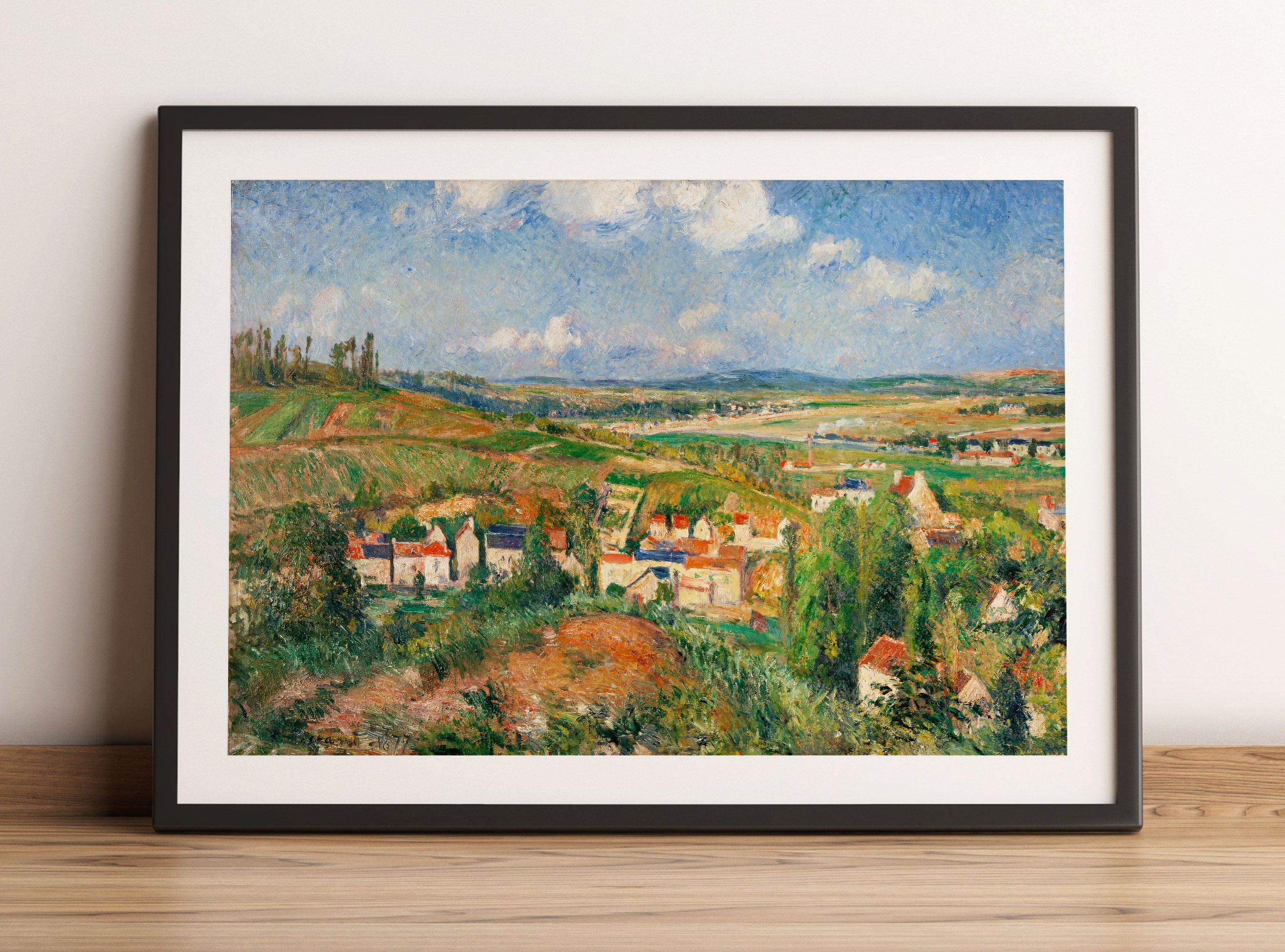 Camille Pissarro - L'HERMITAGE EN ÉTÉ PONTOISE , Gerahmtes Bild