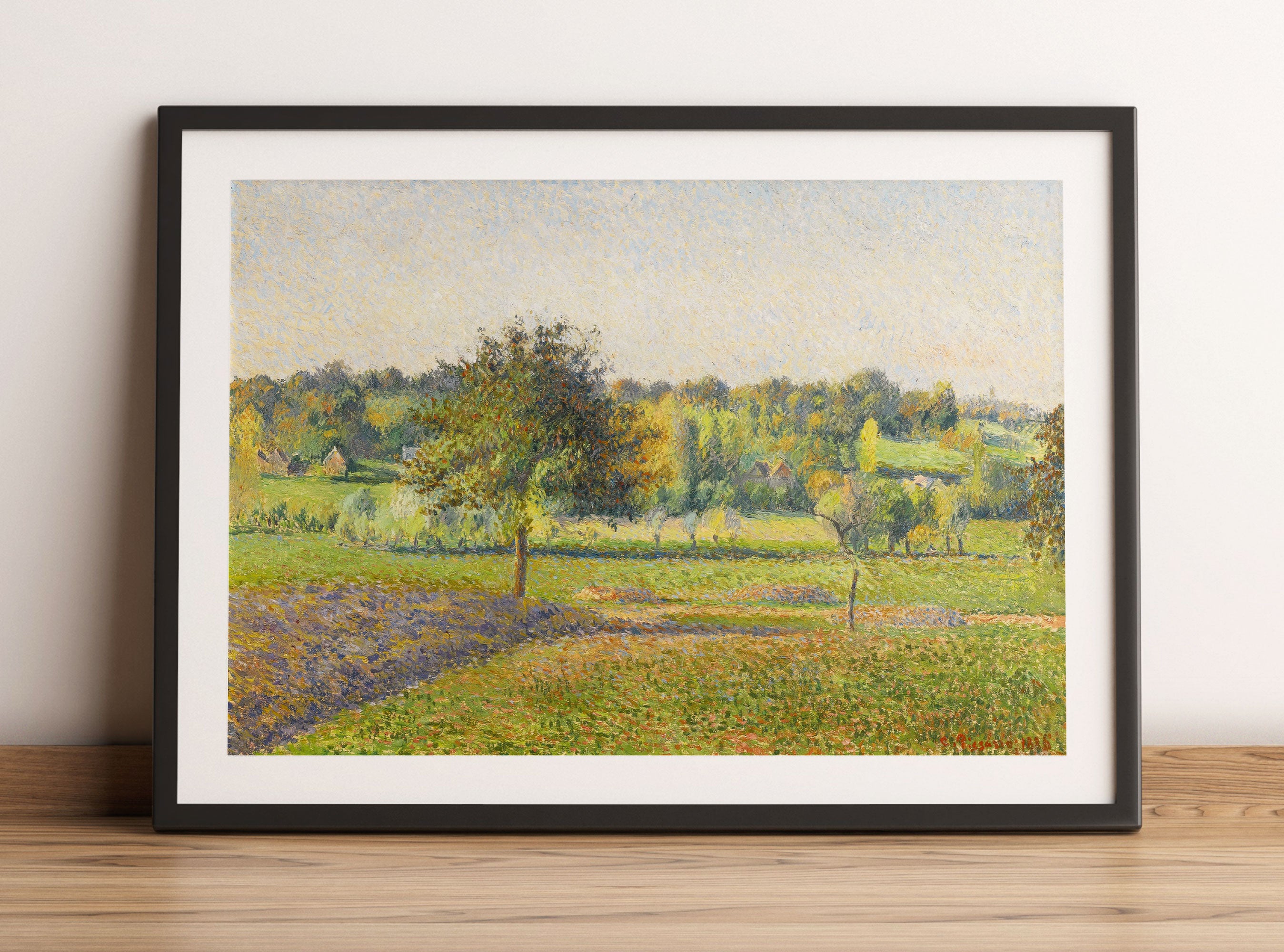 Camille Pissarro - PRAIRIE À ÉRAGNY , Gerahmtes Bild