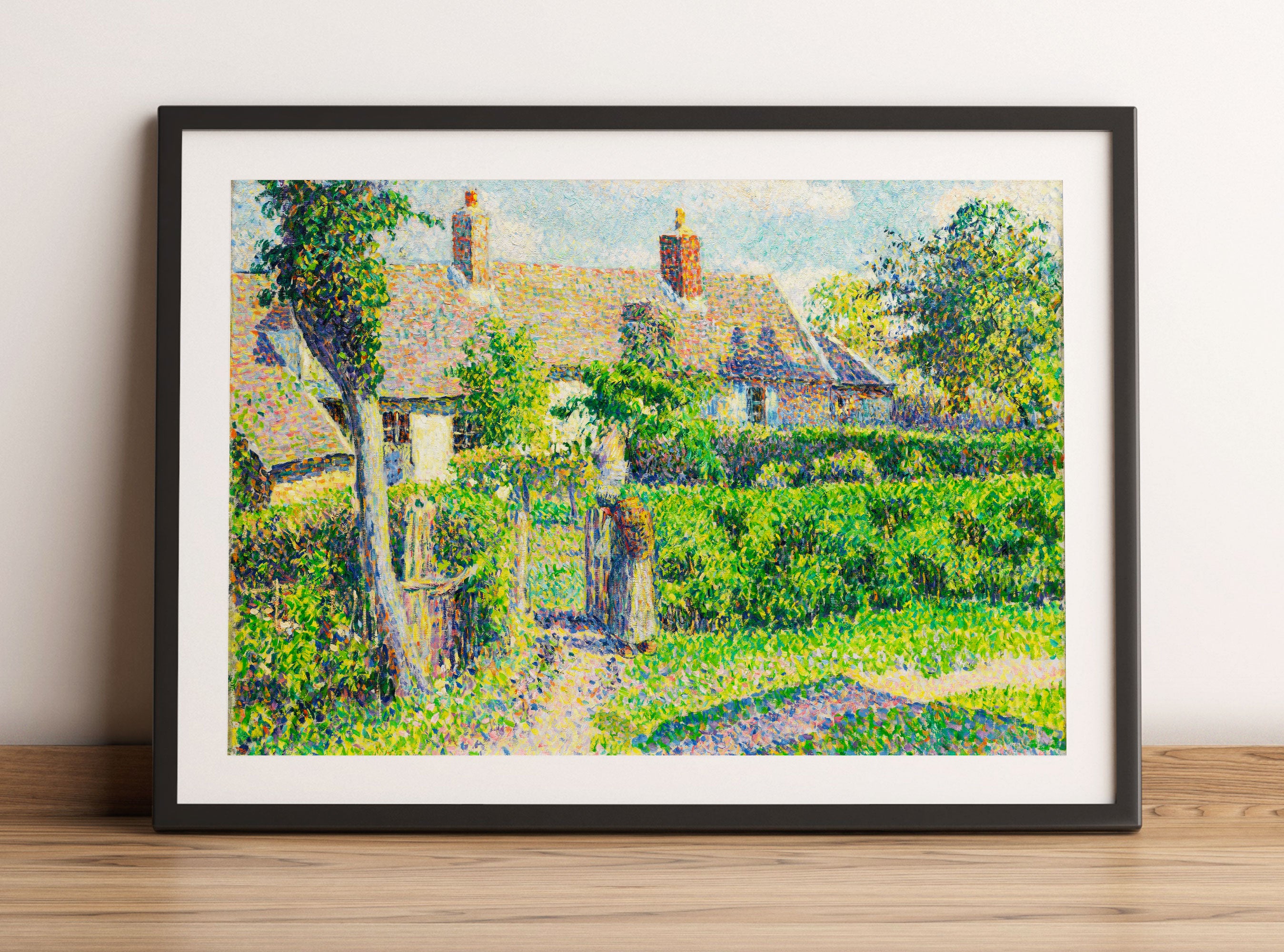 Camille Pissarro - Maisons de paysans , Gerahmtes Bild