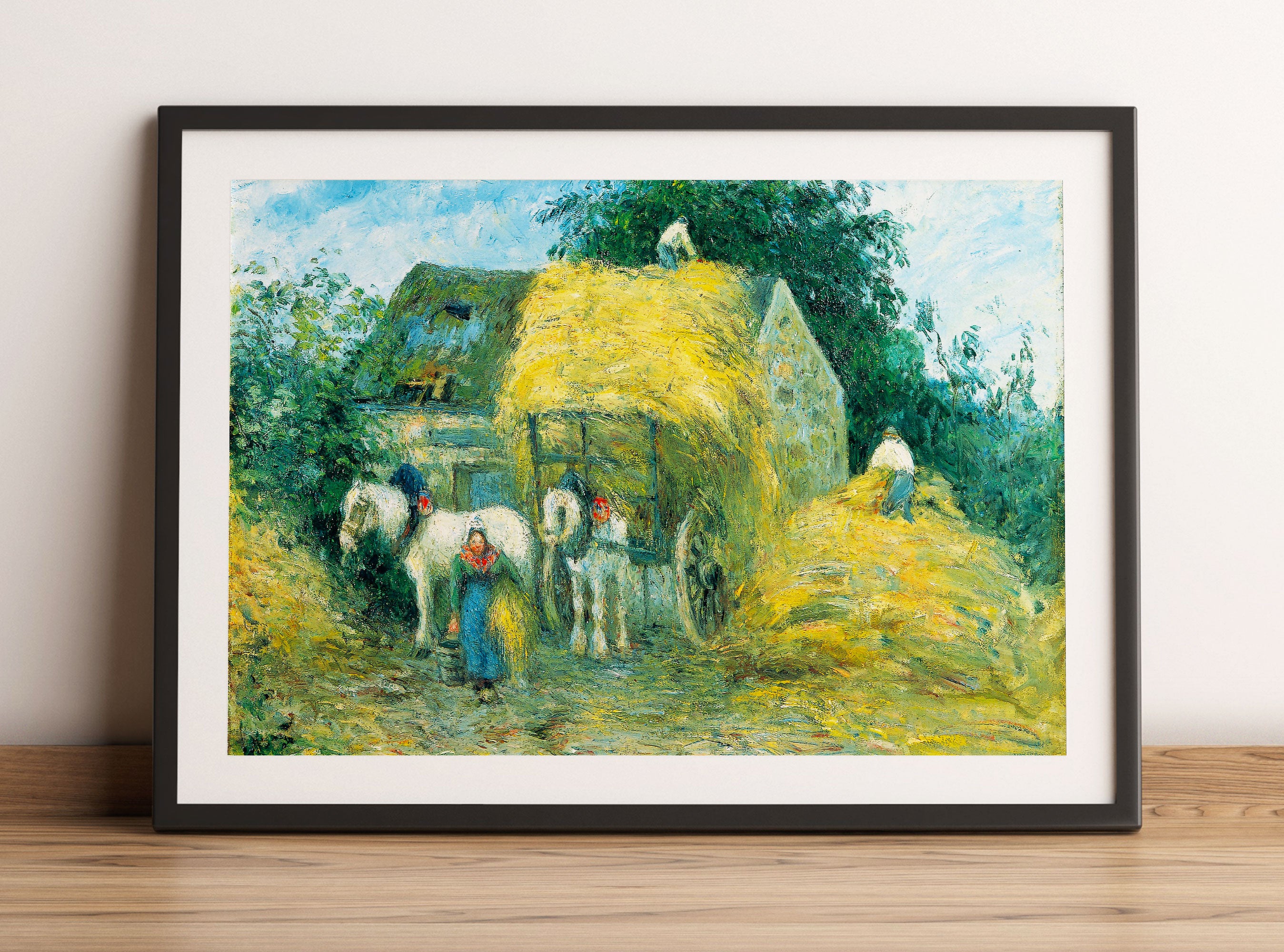 Camille Pissarro - The Hay Cart Montfoucault, Gerahmtes Bild