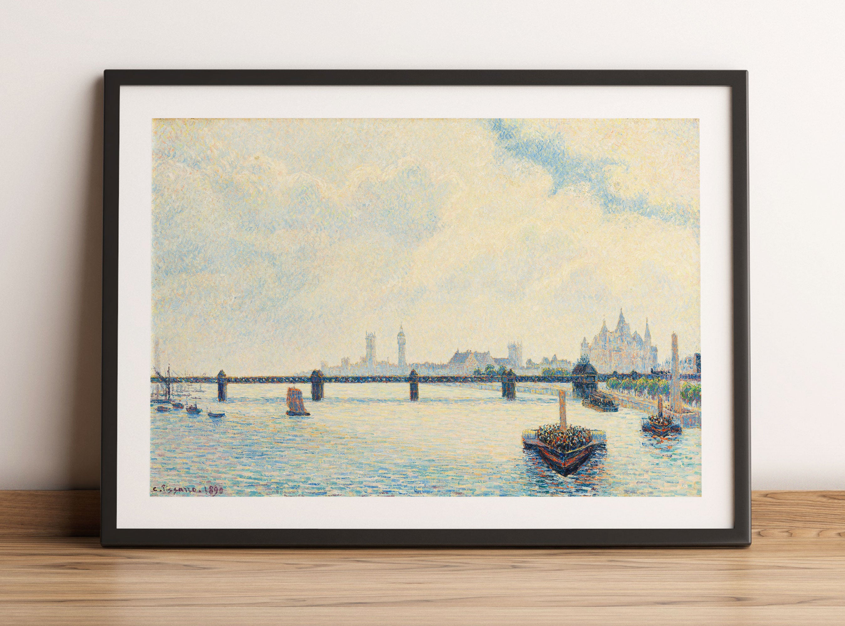 Camille Pissarro - Charing Cross Bridge London , Gerahmtes Bild