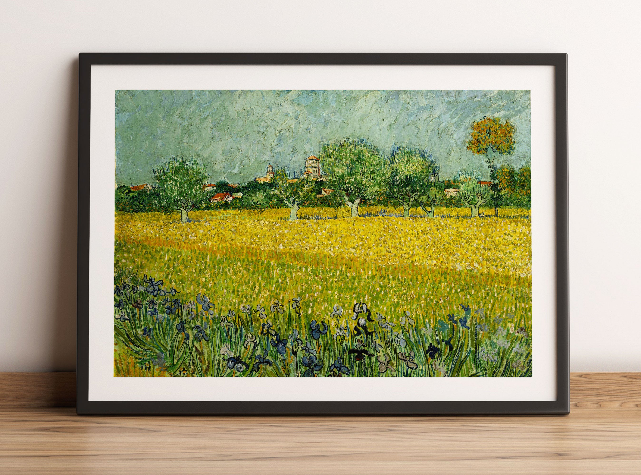 Vincent Van Gogh - Feld mit Blumen in der Nähe von Arle, Gerahmtes Bild